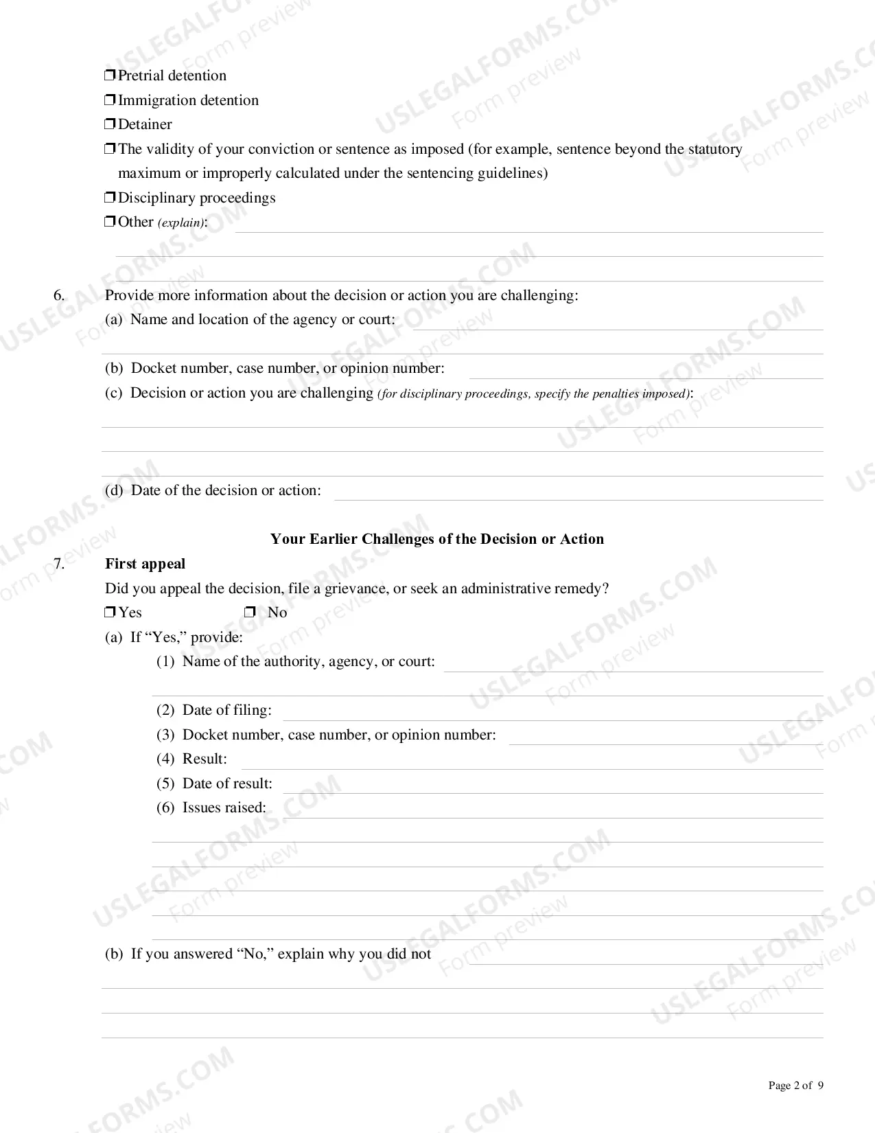 Preview Petition Under 28 U.S.C 2241 for Relief from a Conviction or Sentence by a Person in Federal Custody