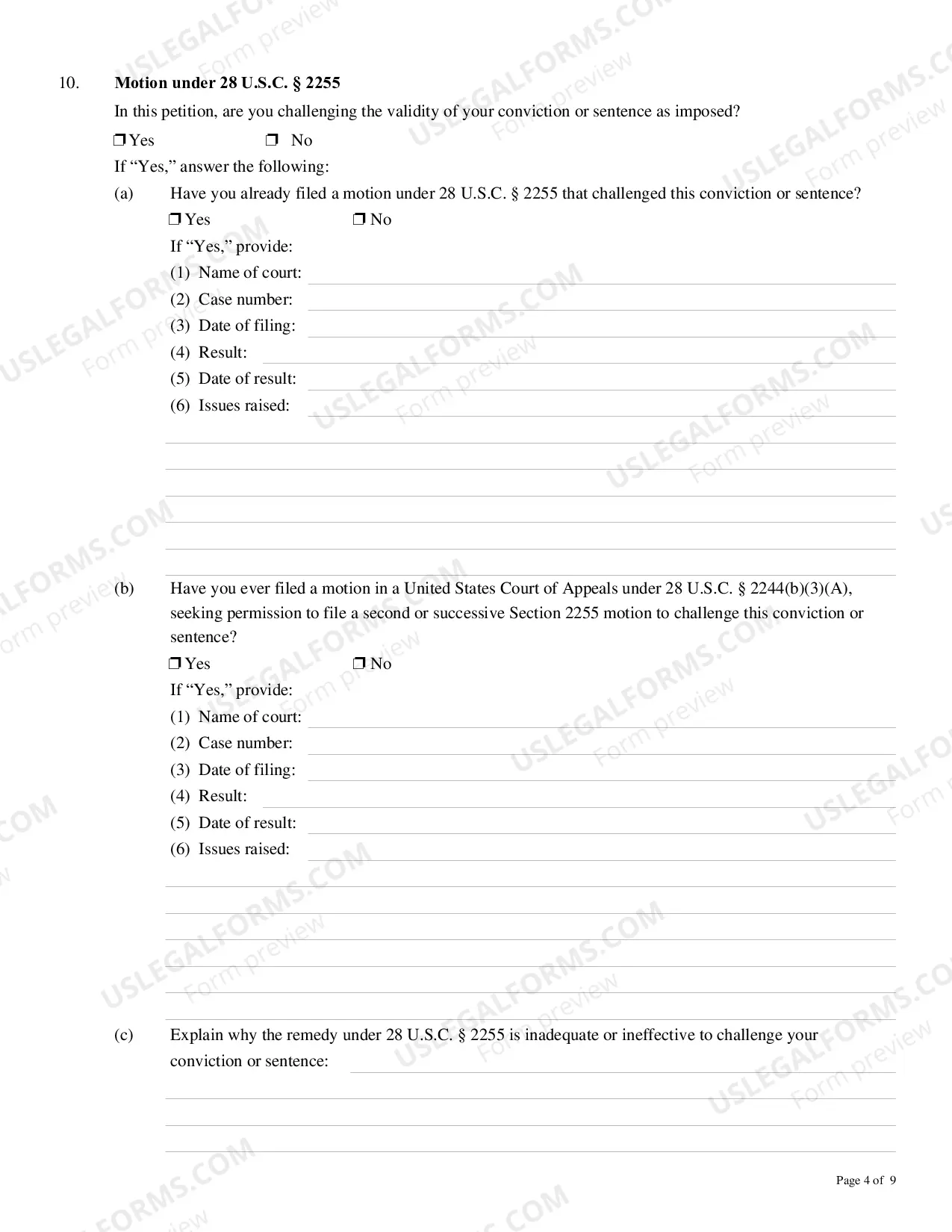 Preview Petition Under 28 U.S.C 2241 for Relief from a Conviction or Sentence by a Person in Federal Custody