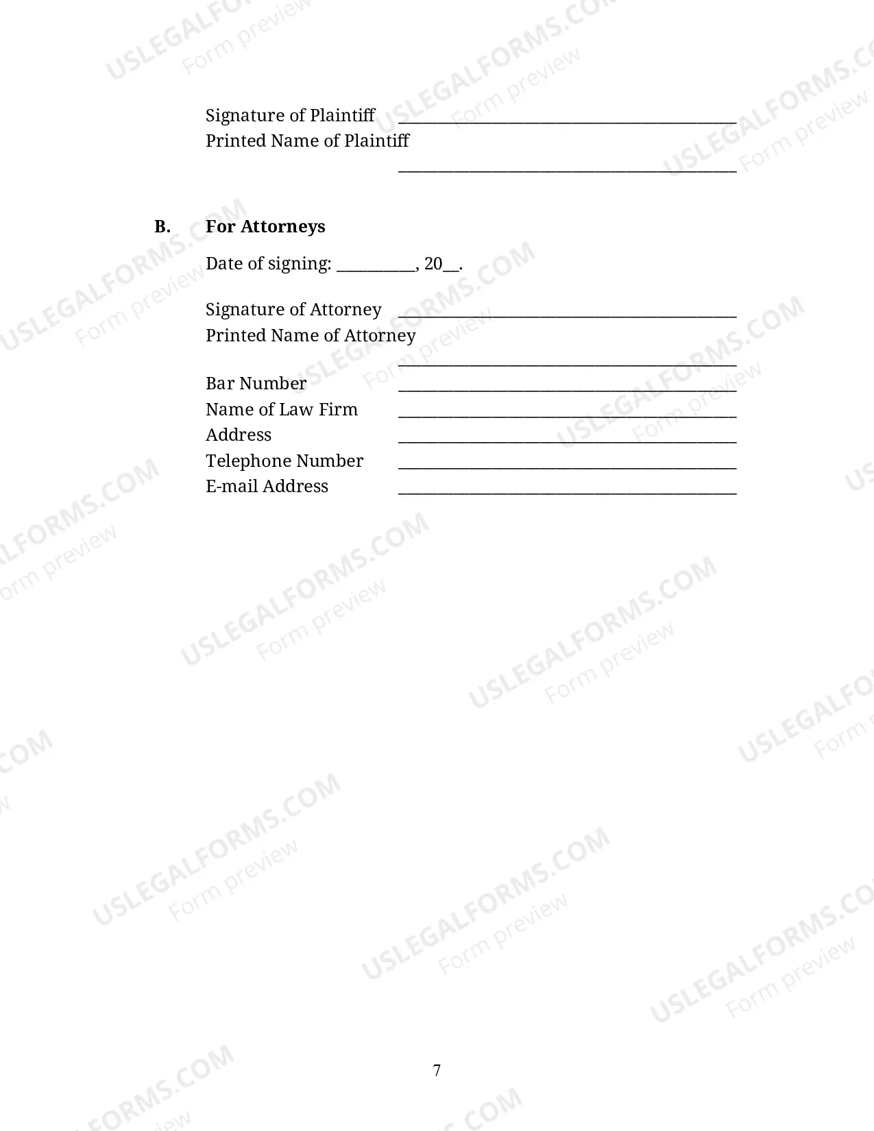 Preview Complaint for a Civil Case (For Use By Non-Prisoners)