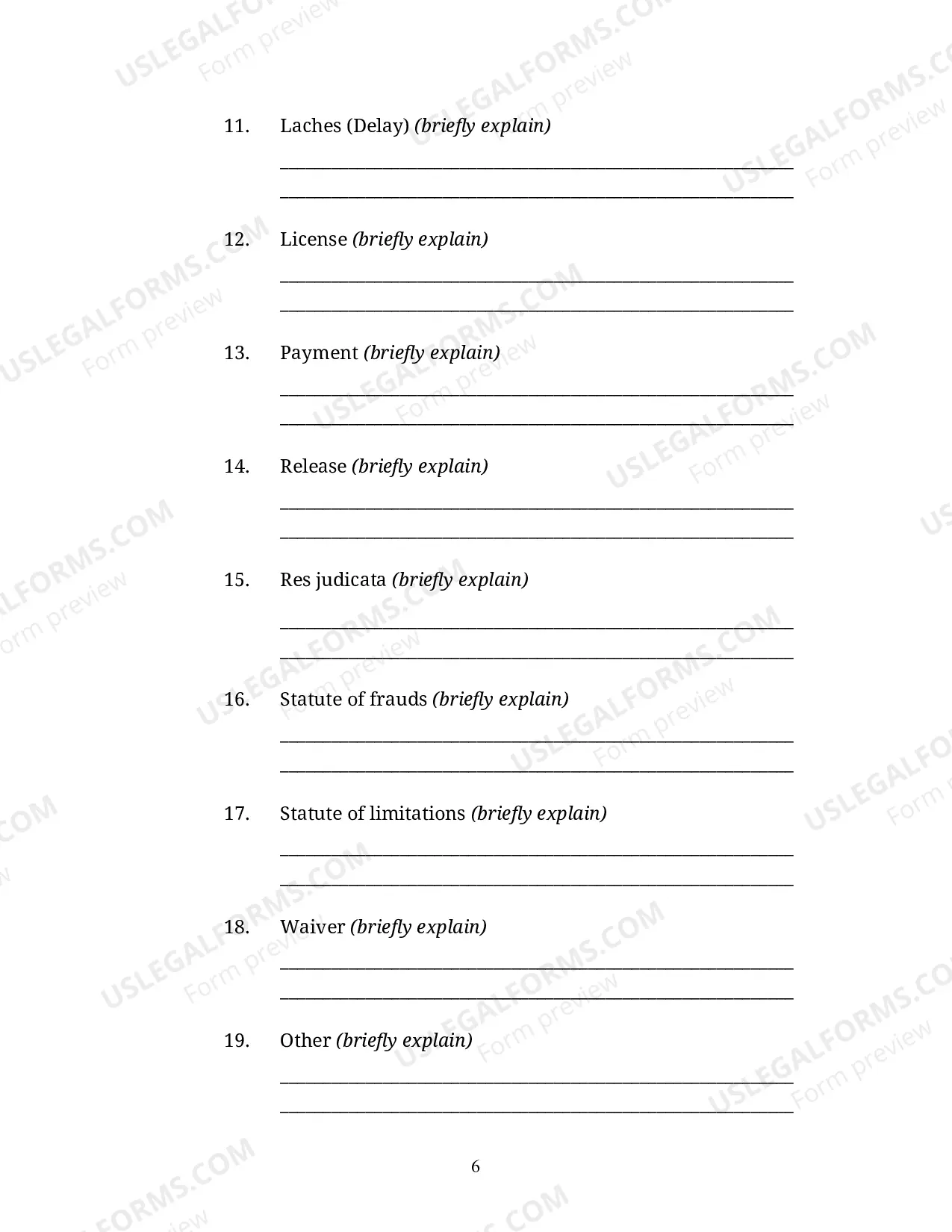 Preview Defendant's answer To The Complaint