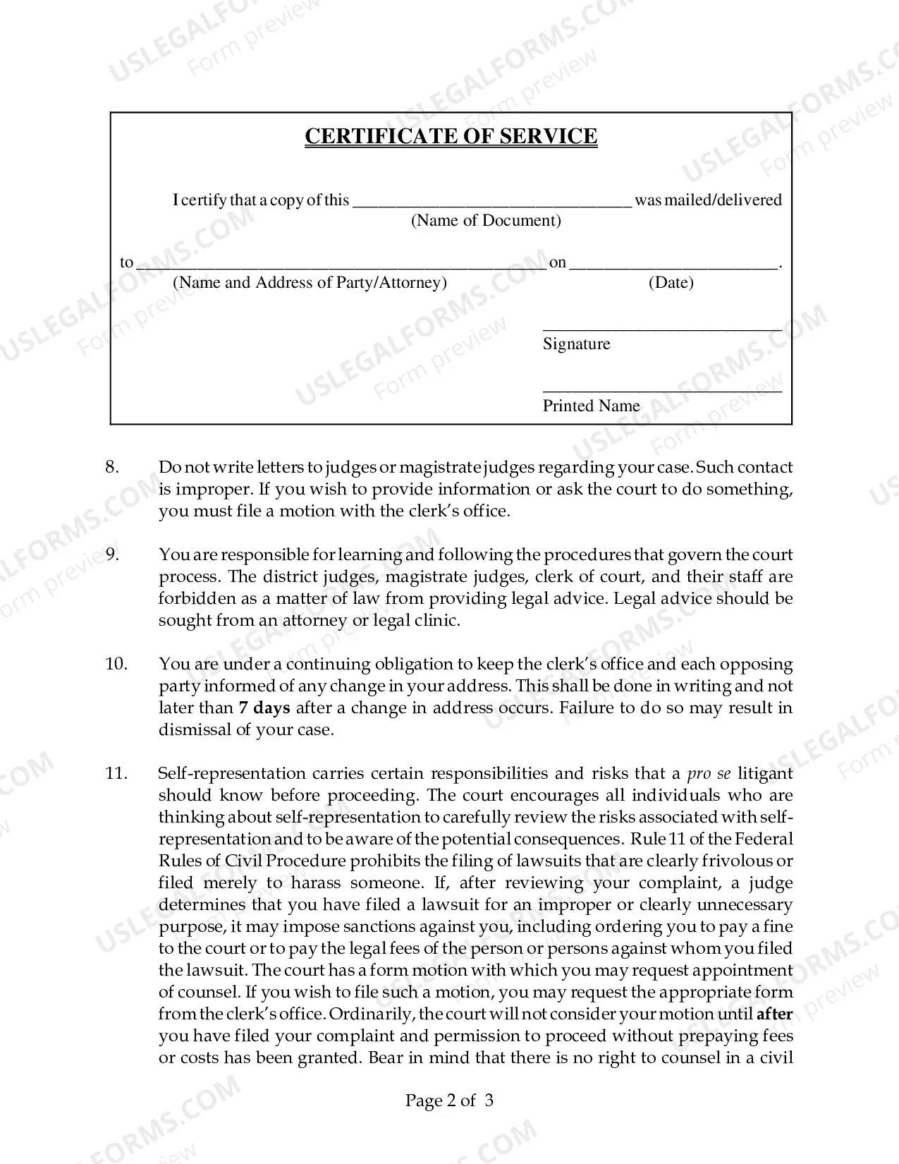 Preview Employment Discrimination Complaint Instructions