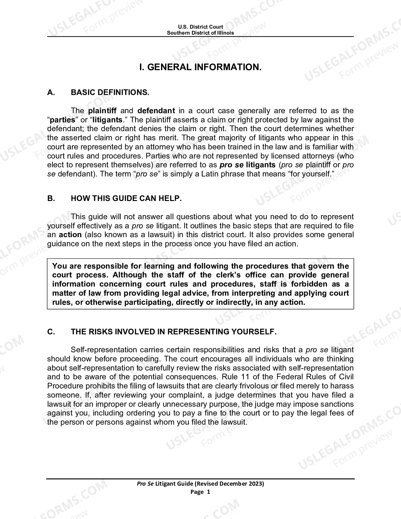 Preview Pro Se Litigant Guide