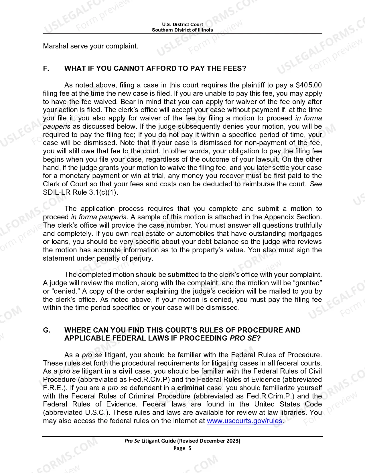 Preview Pro Se Litigant Guide