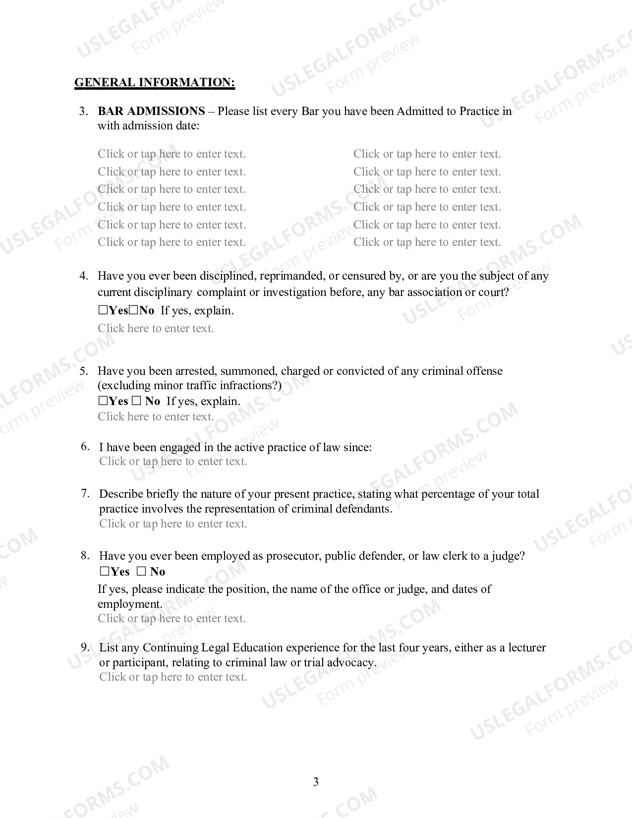 Preview Application for Membership in the Criminal Justice act Lead Panel