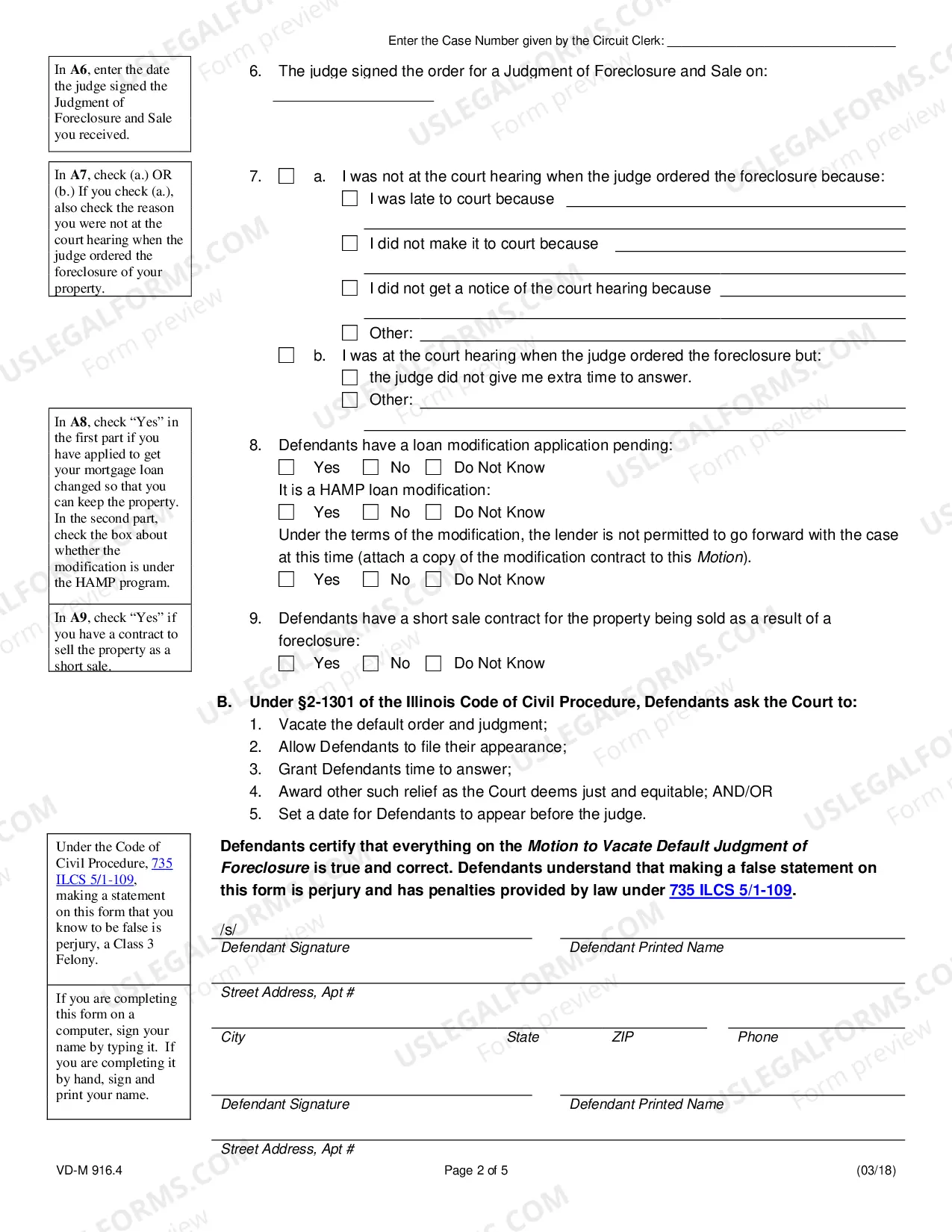 Preview Motion to Vacate Default Judgment of Foreclosure