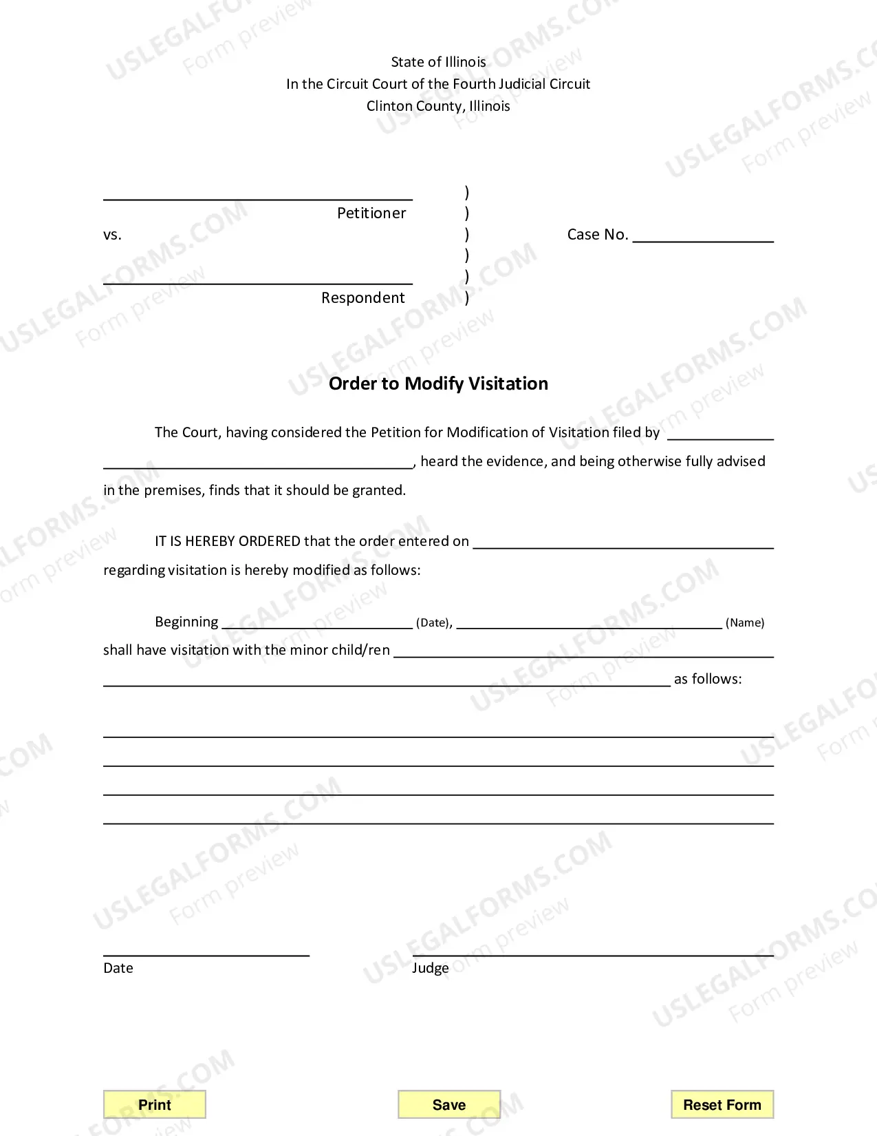 Preview Modification of Visitation