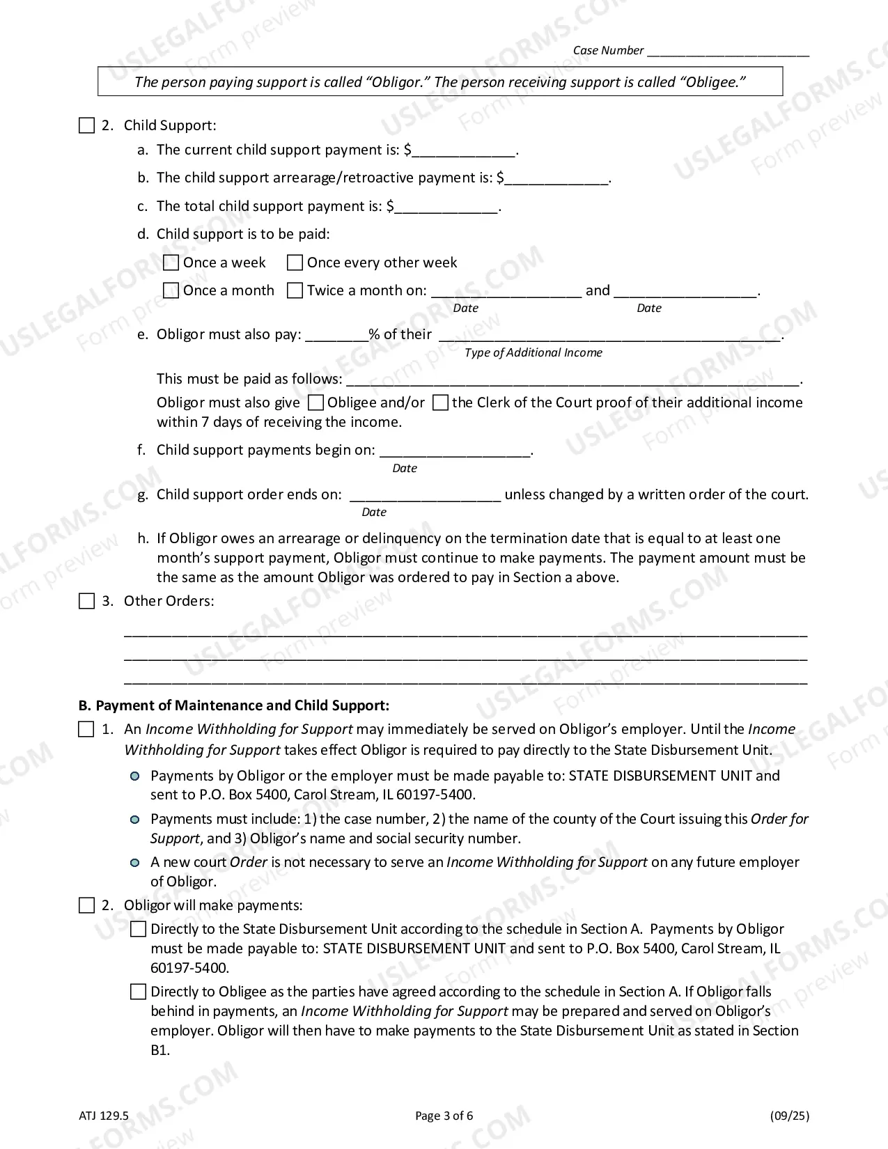 Preview Uniform Order for Support