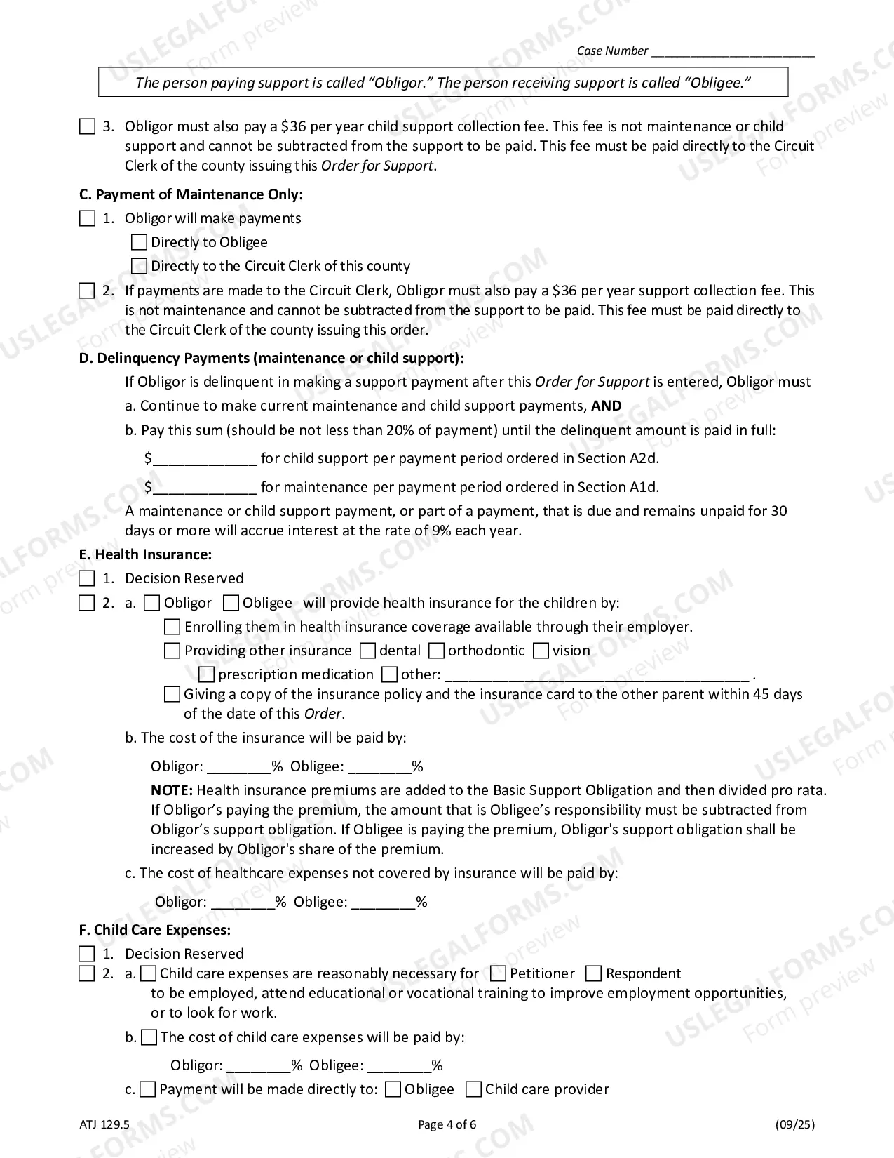 Preview Uniform Order for Support