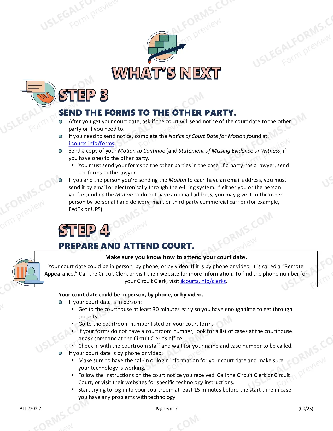 Preview How to File & Send a Motion to Continue or Extend Time & Notice of Court Date for Motion
