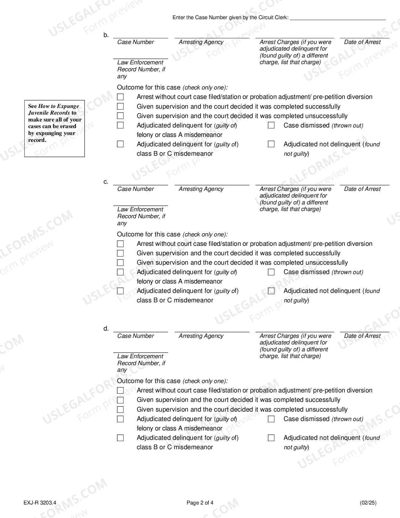 Preview Request to Expunge Juvenile Records
