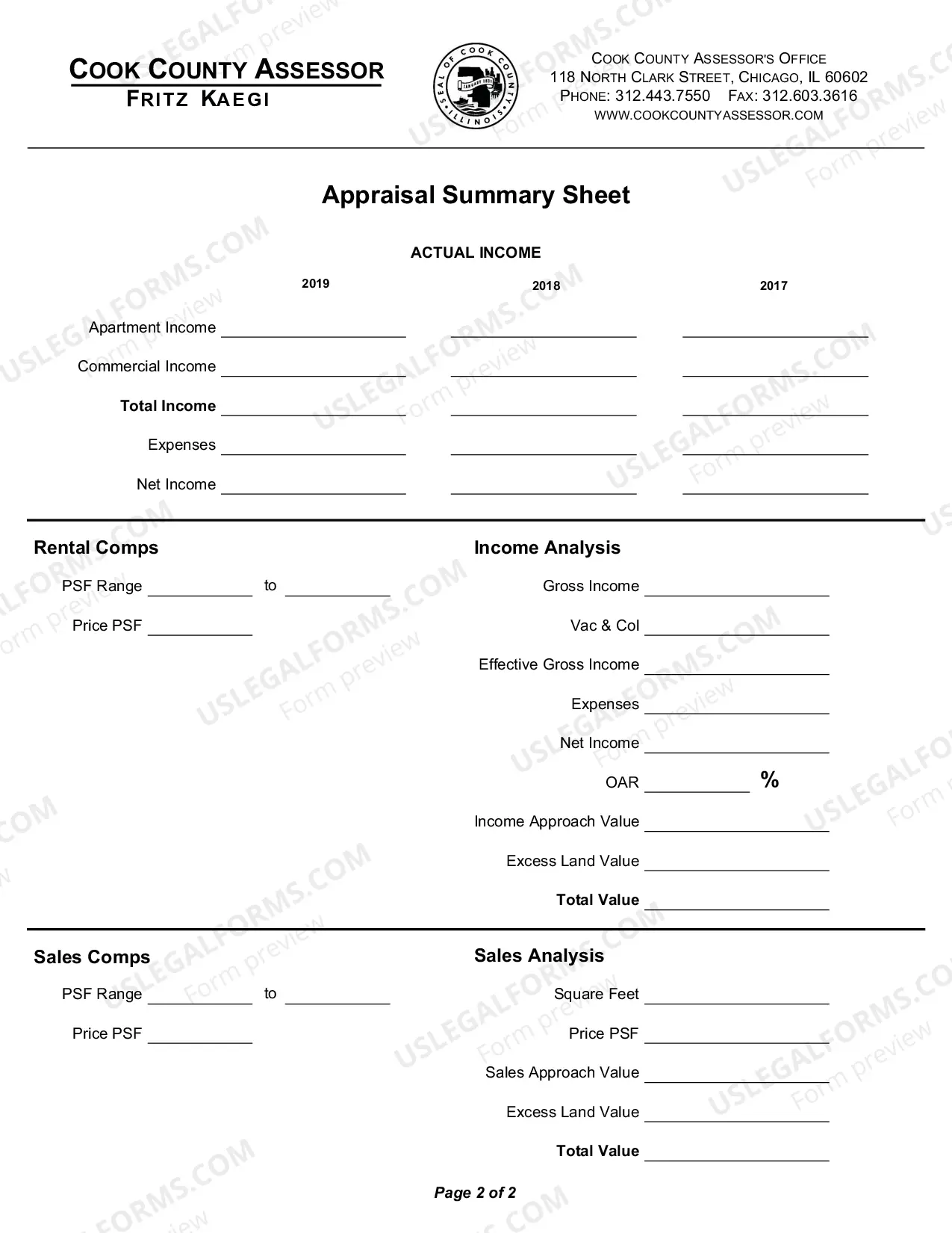 Preview Appraisal Summary Sheet