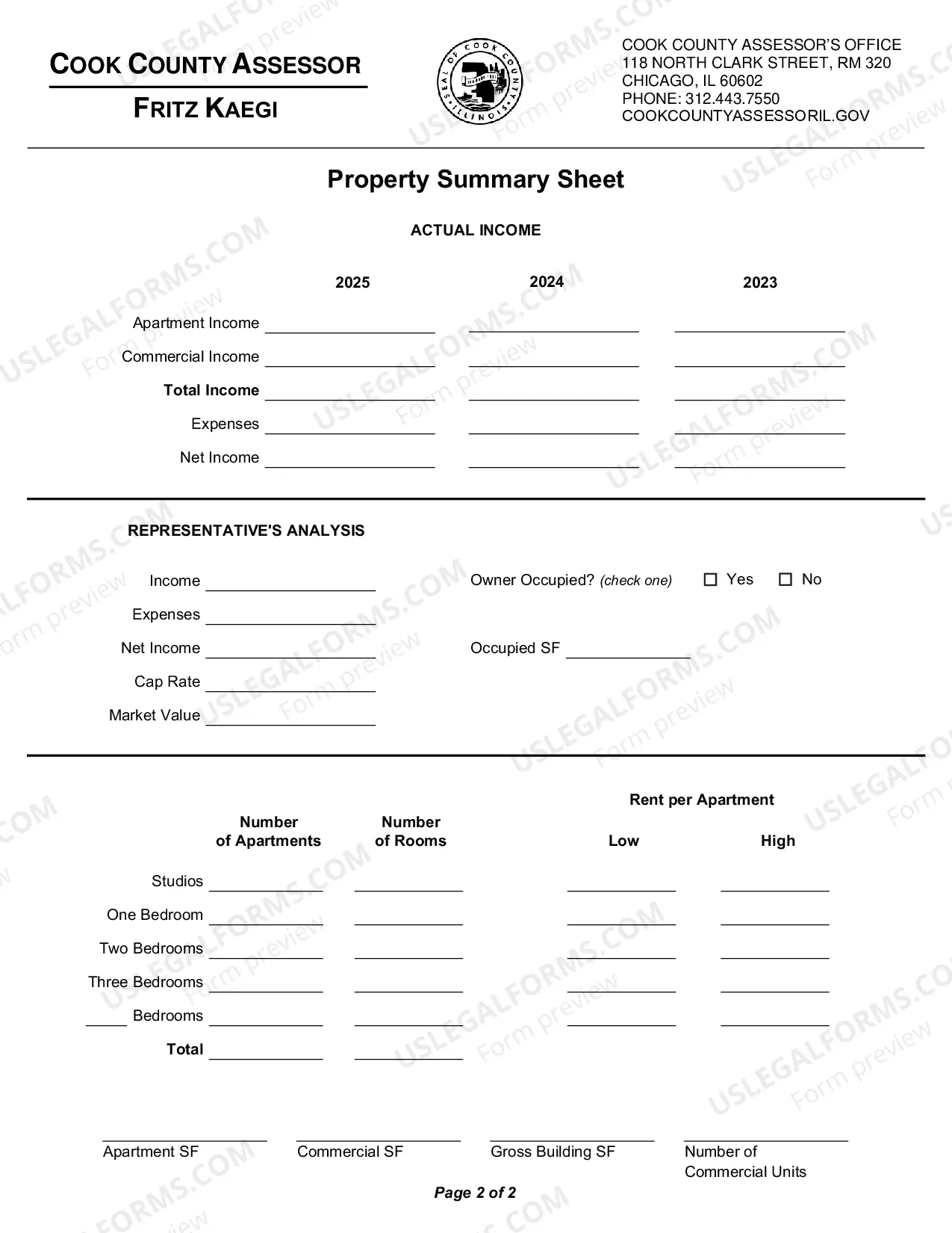 Preview Property Summary Sheet