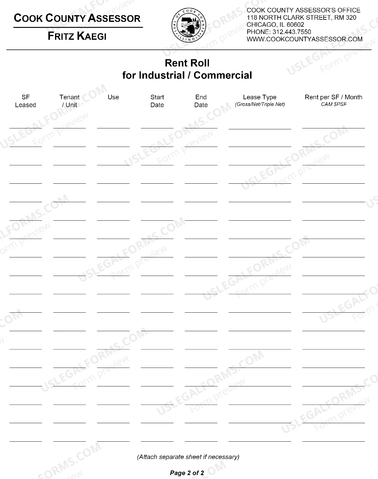 Preview Rent Roll For Industrial Commercial