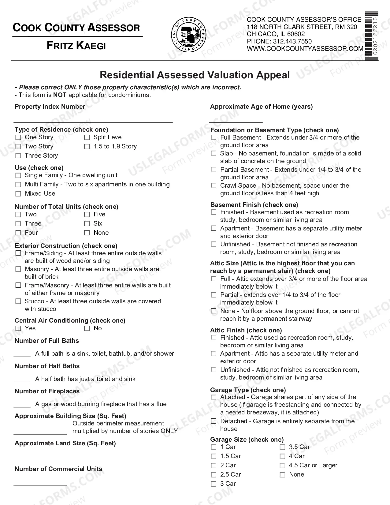 Preview Residential appeal Form