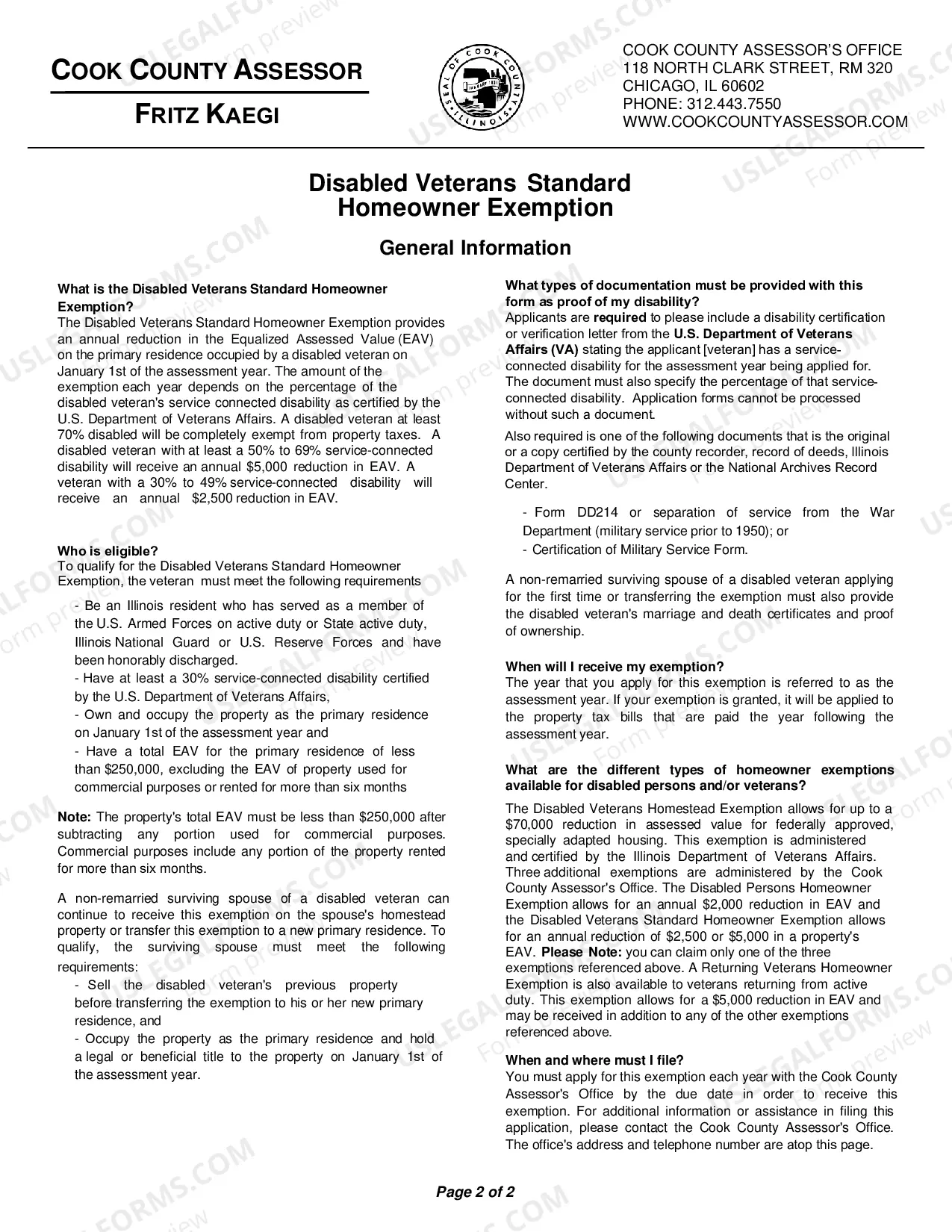 Preview Disabled Veterans Exemption