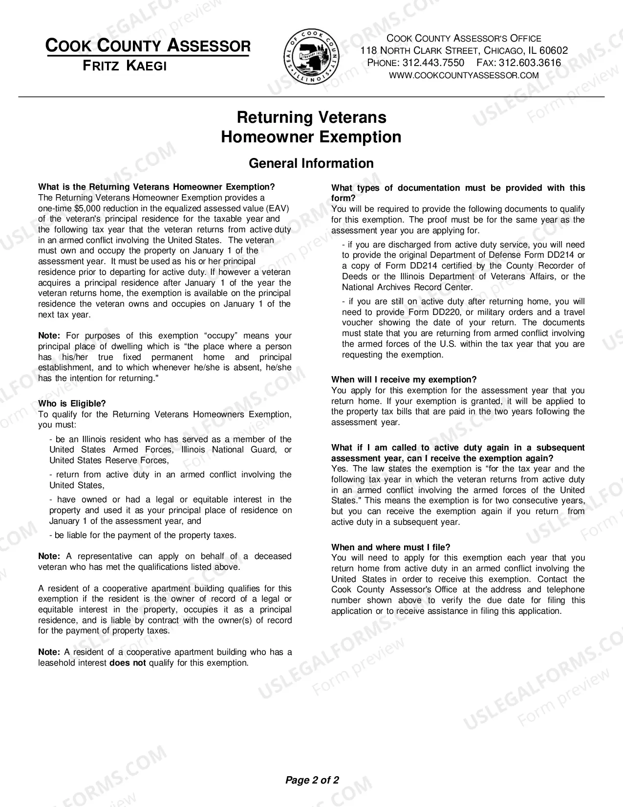 Preview Returning Veterans Exemption