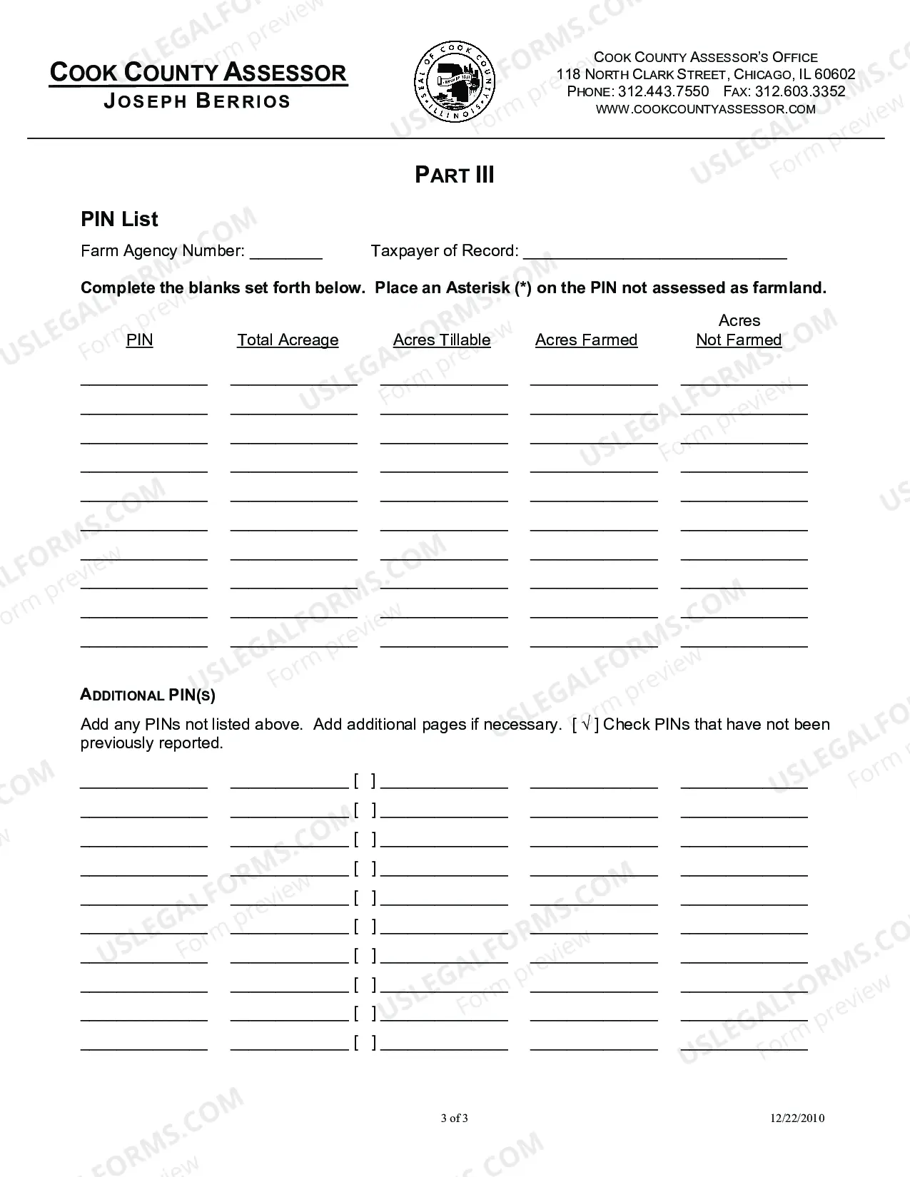 Preview 2011 Farm affidavit