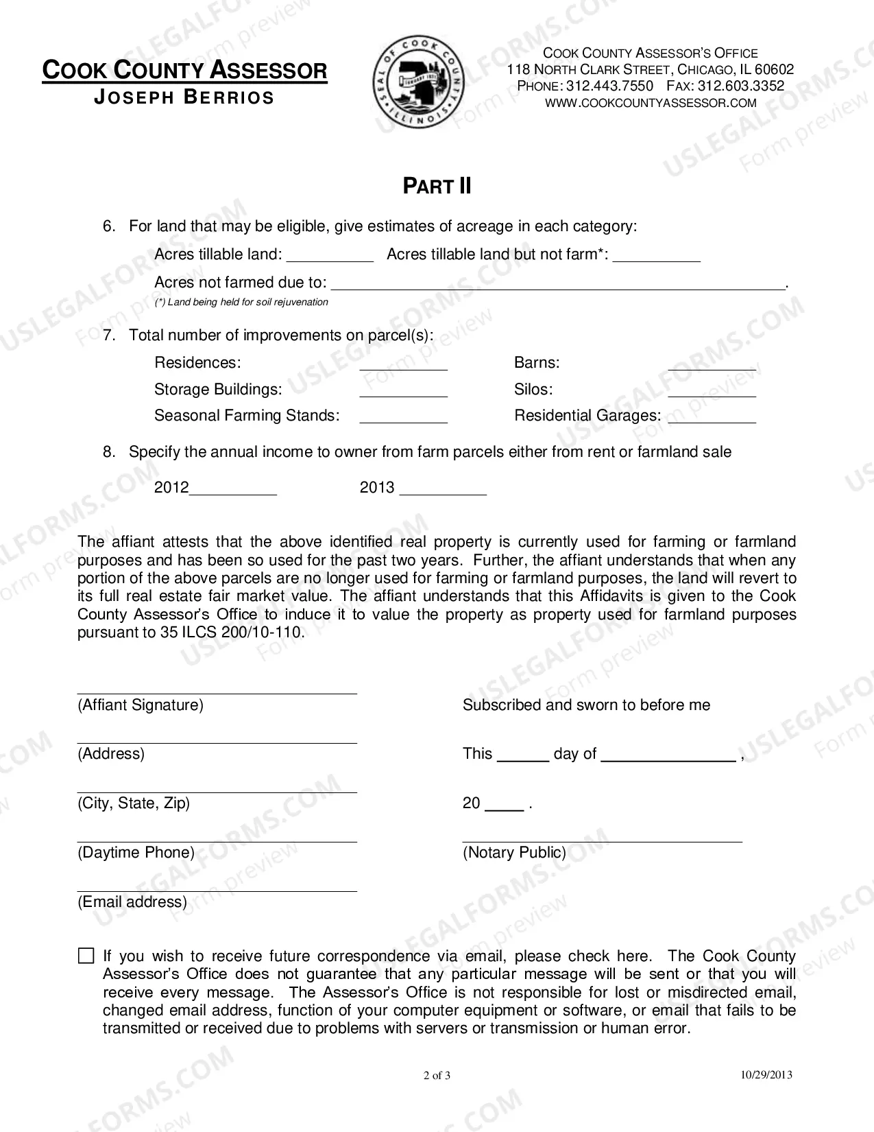 Preview 2014 Farm affidavit