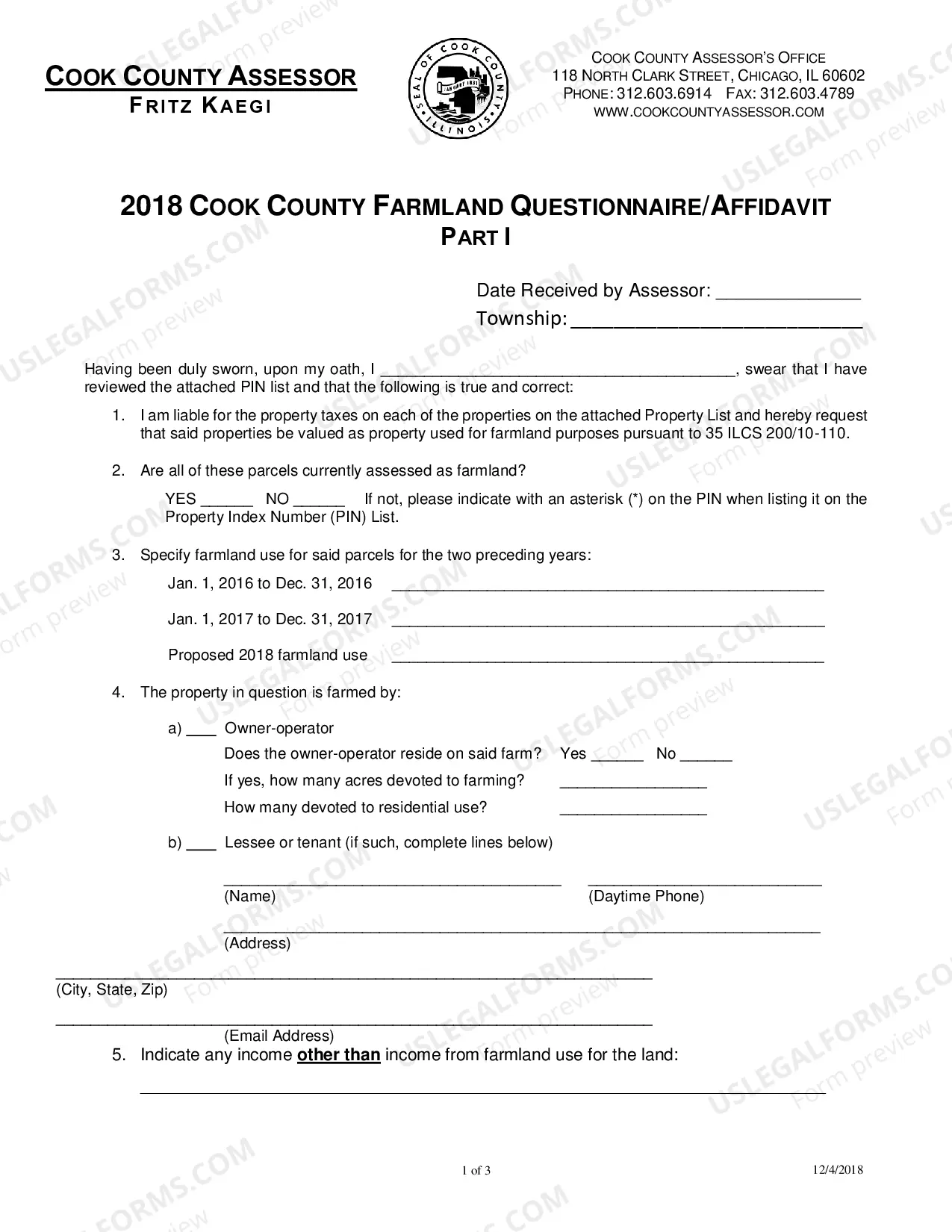 Preview 2018 Farmland affidavit