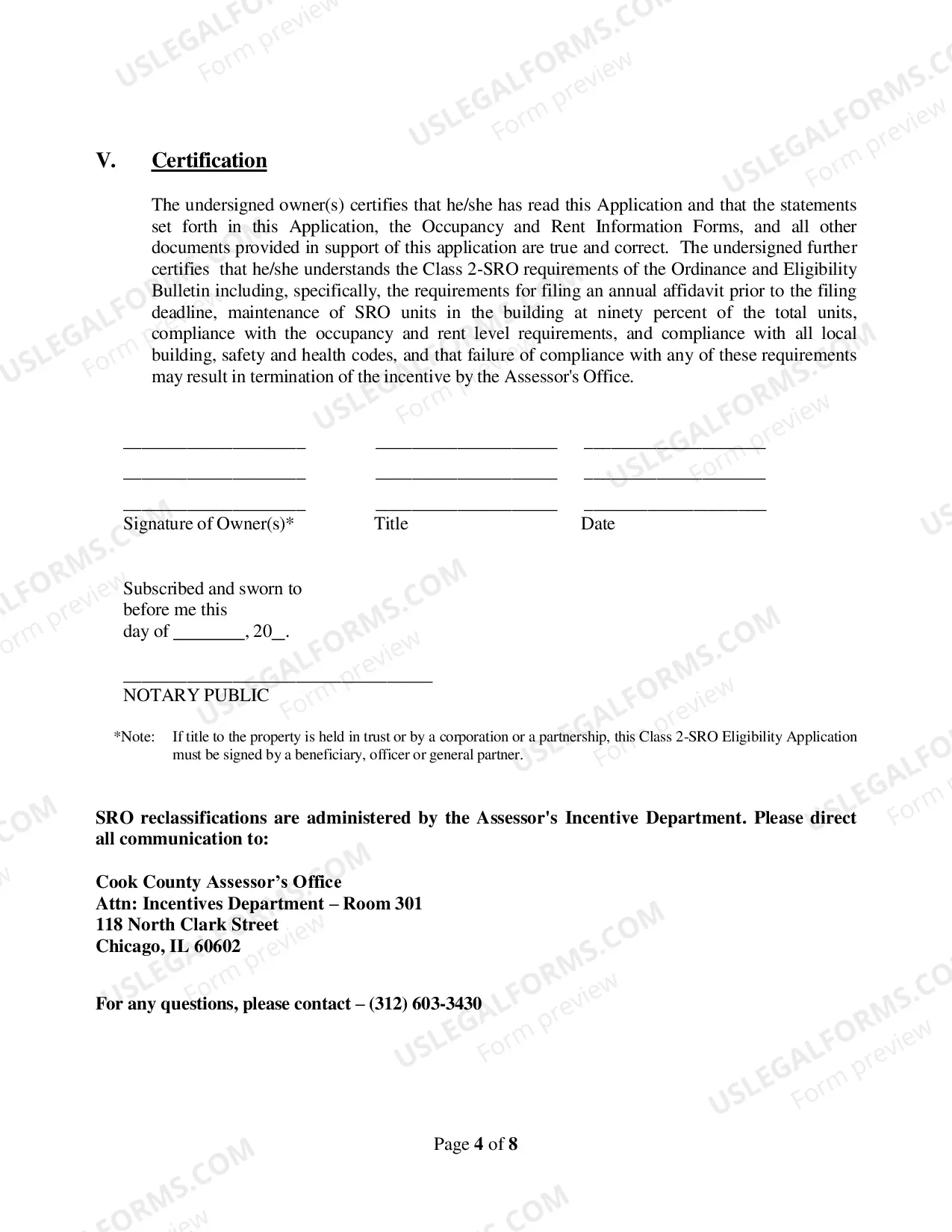 Preview Class 2 SRO application