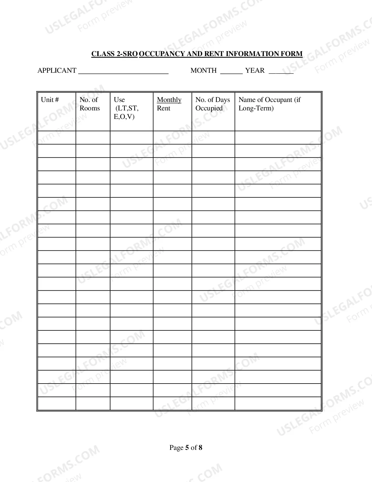 Preview Class 2 SRO application