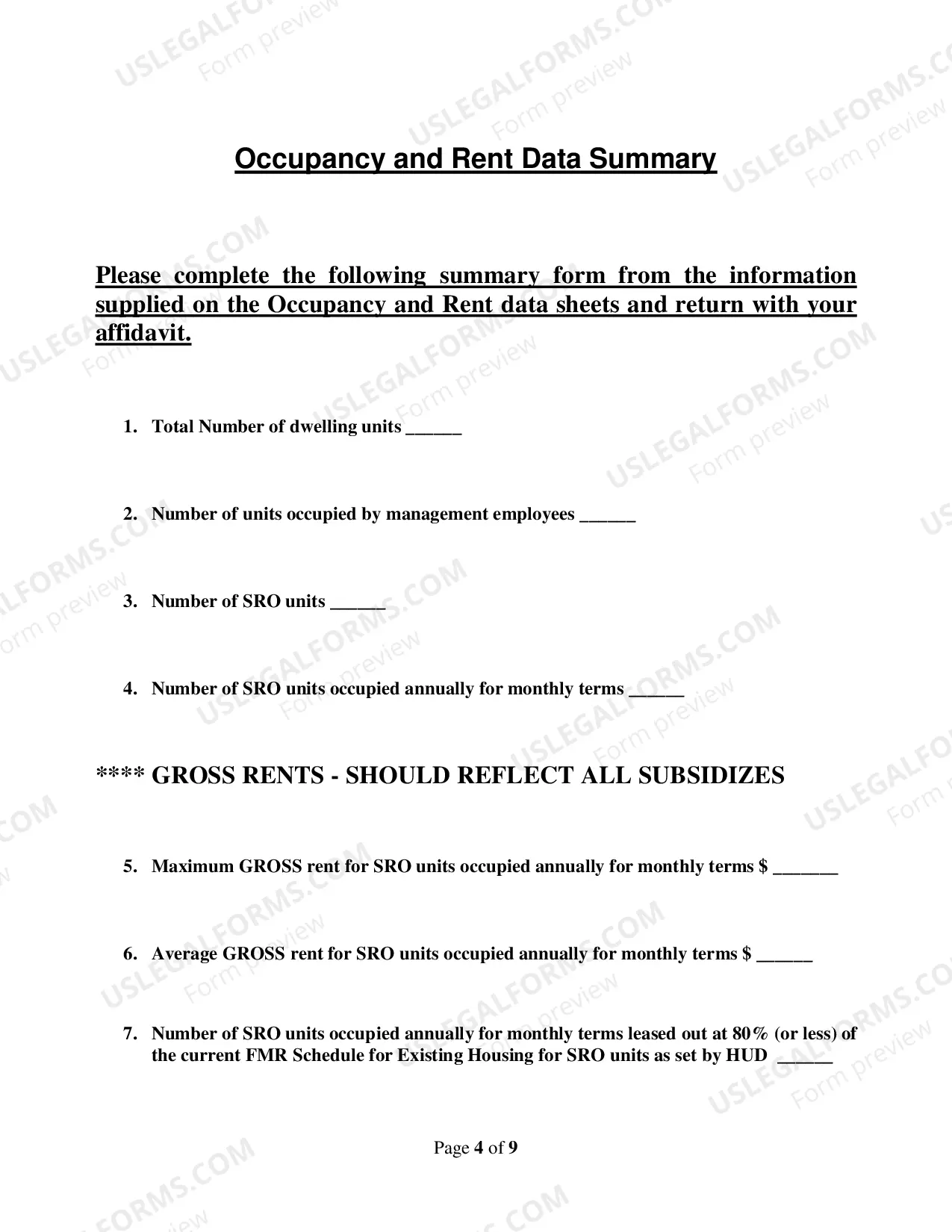 Preview Class 2 SRO annual affidavit