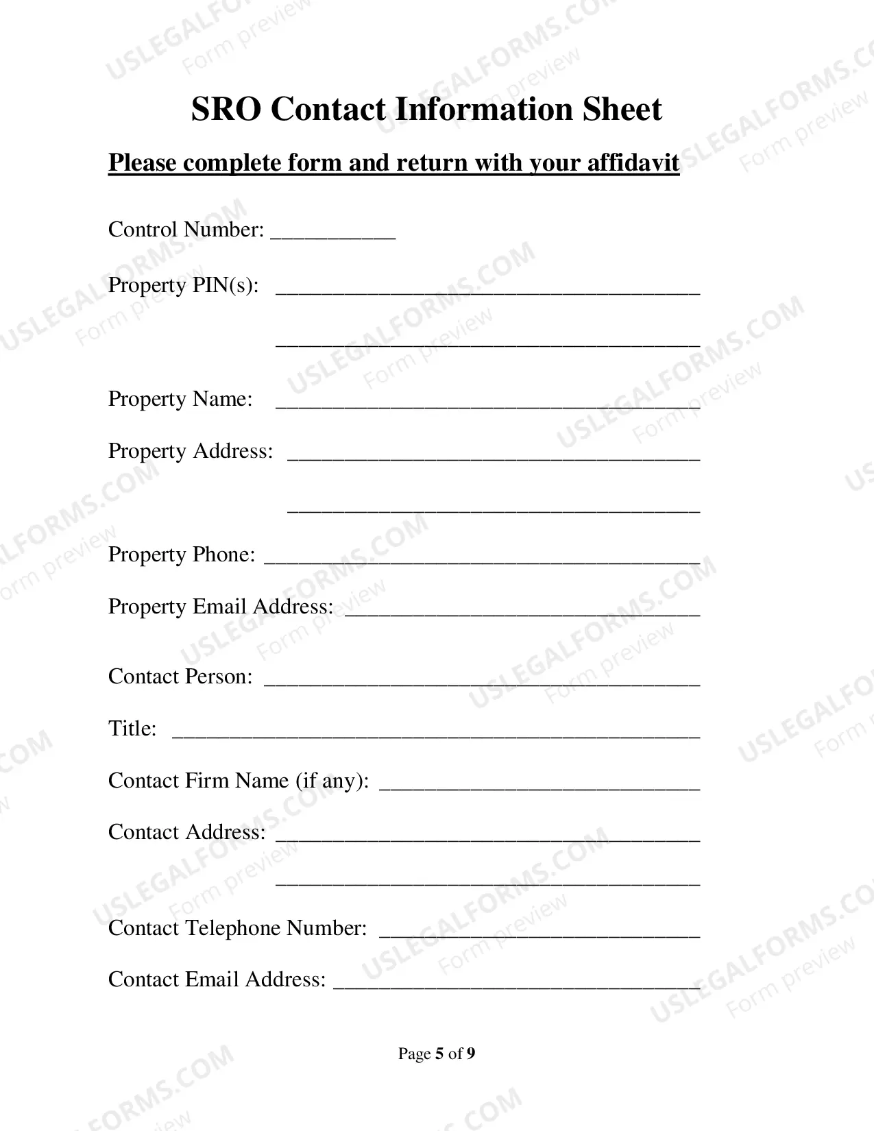 Preview Class 2 SRO annual affidavit