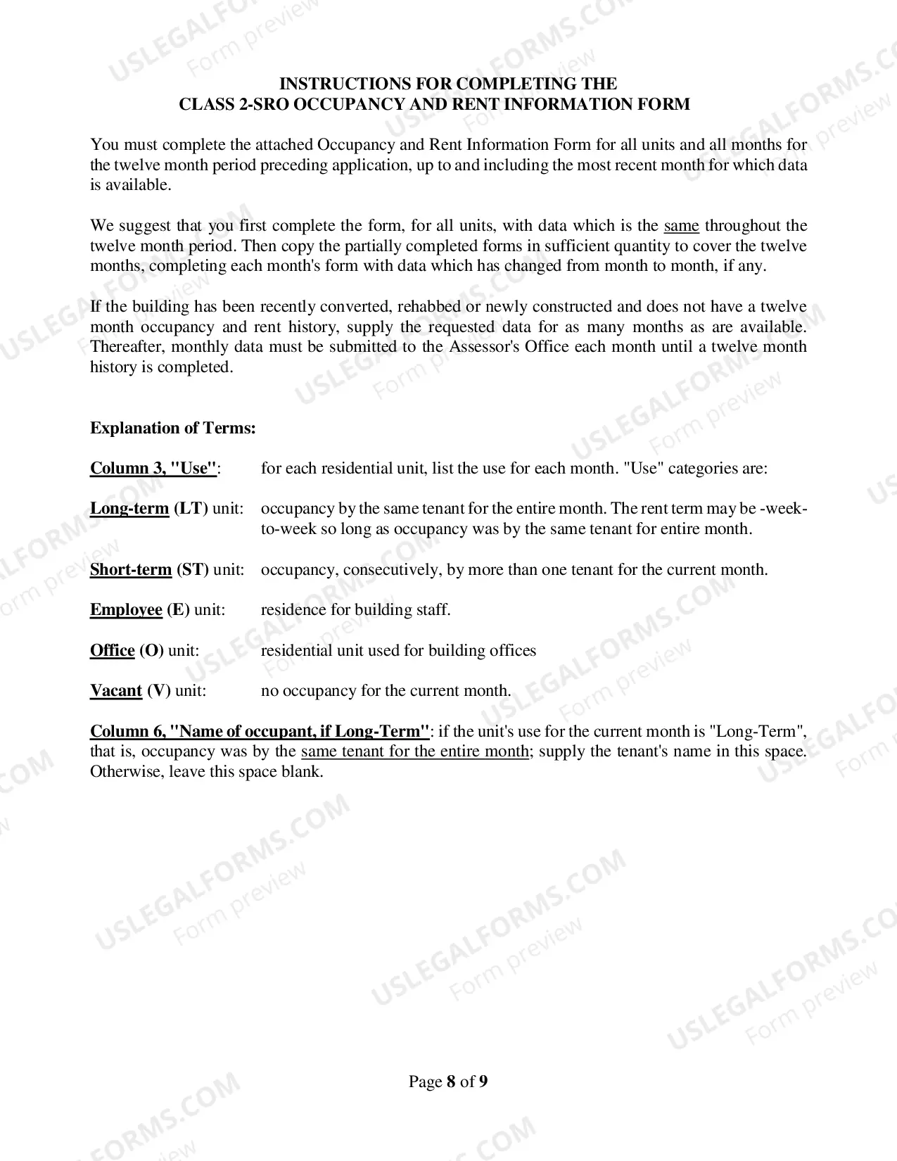 Preview Class 2 SRO annual affidavit