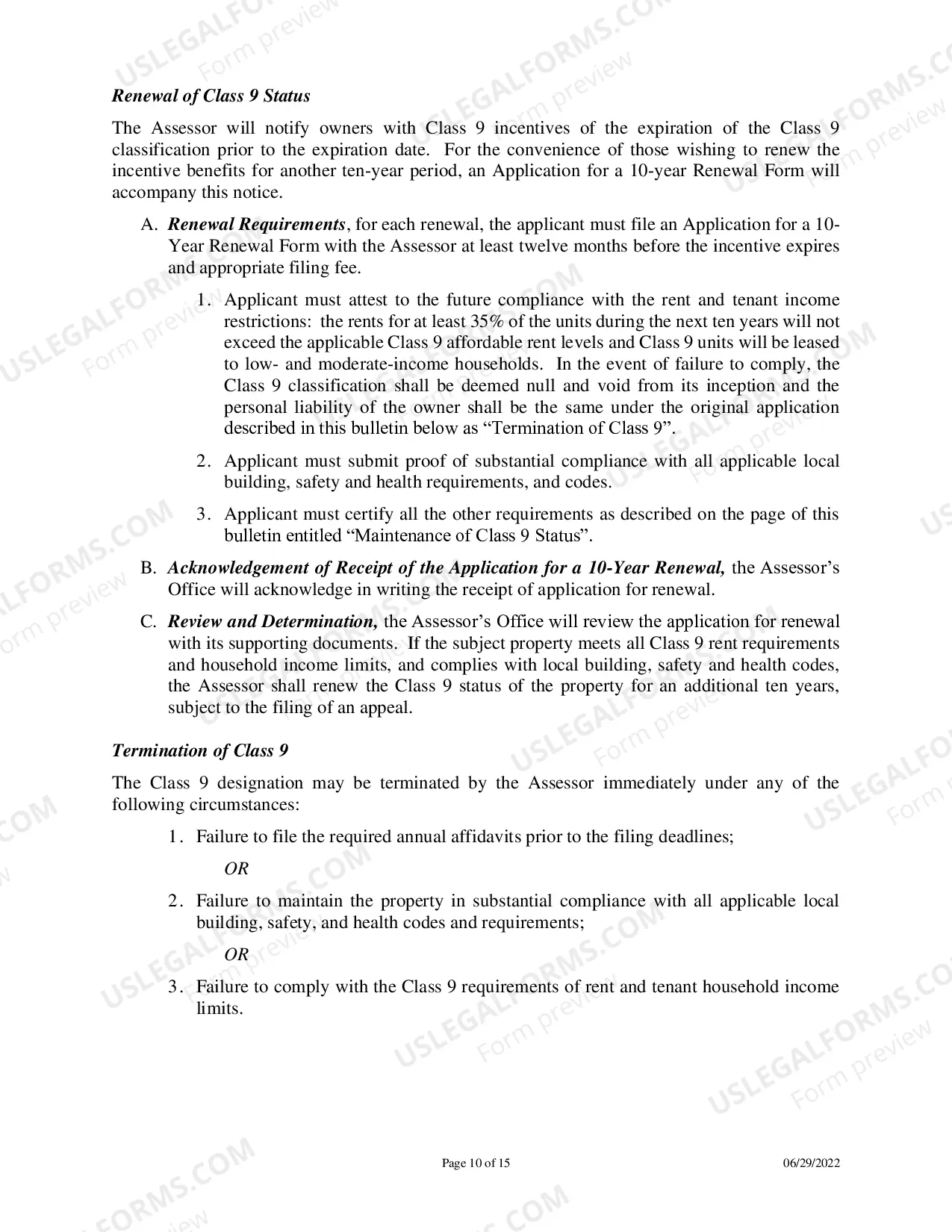 Preview Class 9 application Instructions