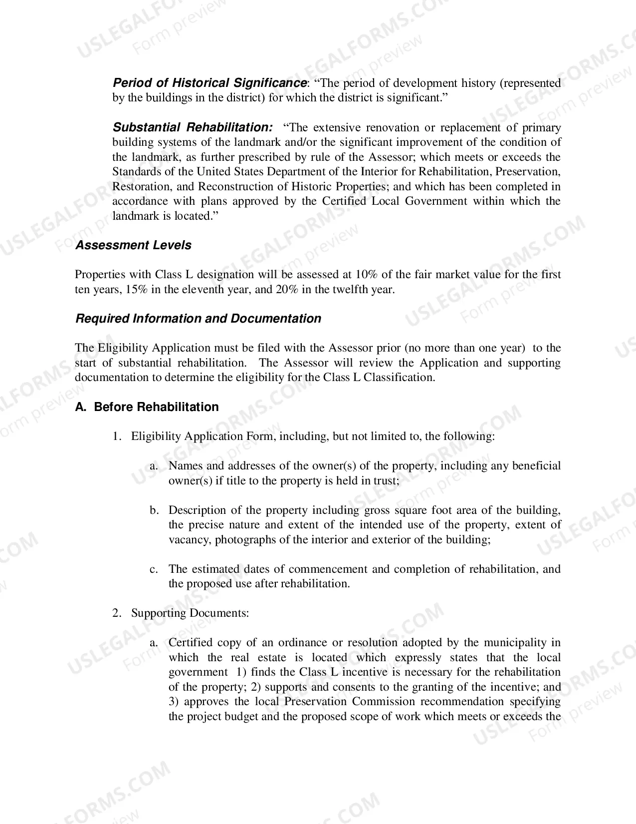 Preview Class L application Instructions