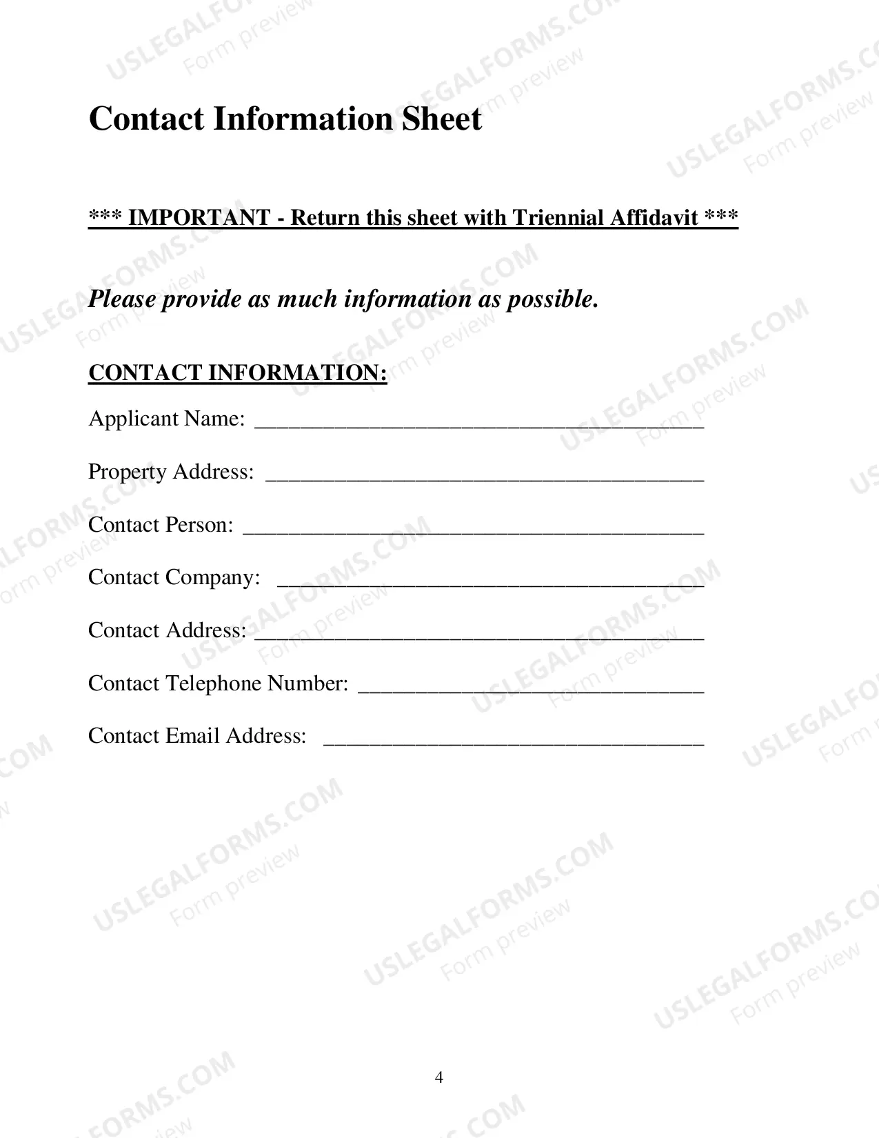 Preview Triennial affidavit for Incentive Properties