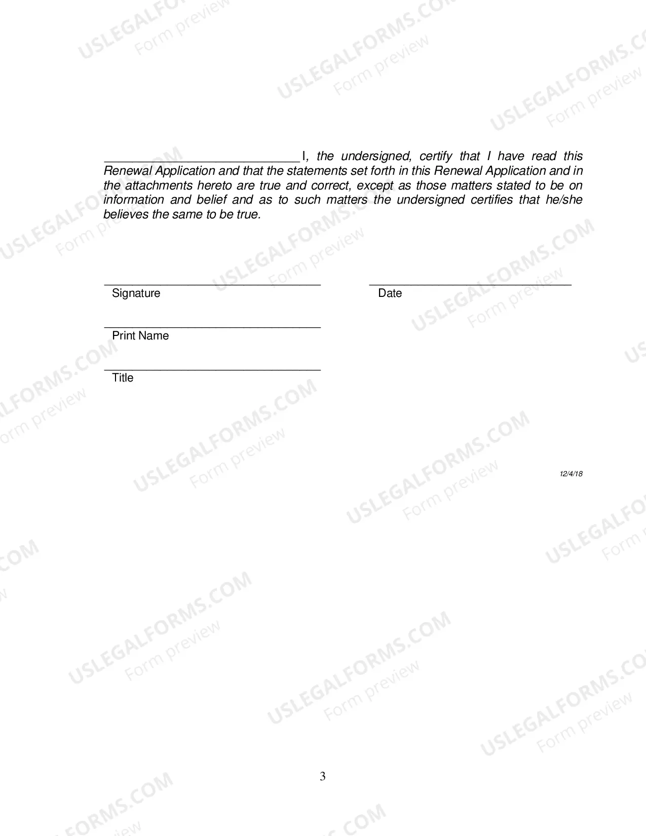 Preview Class 6b Renewal application