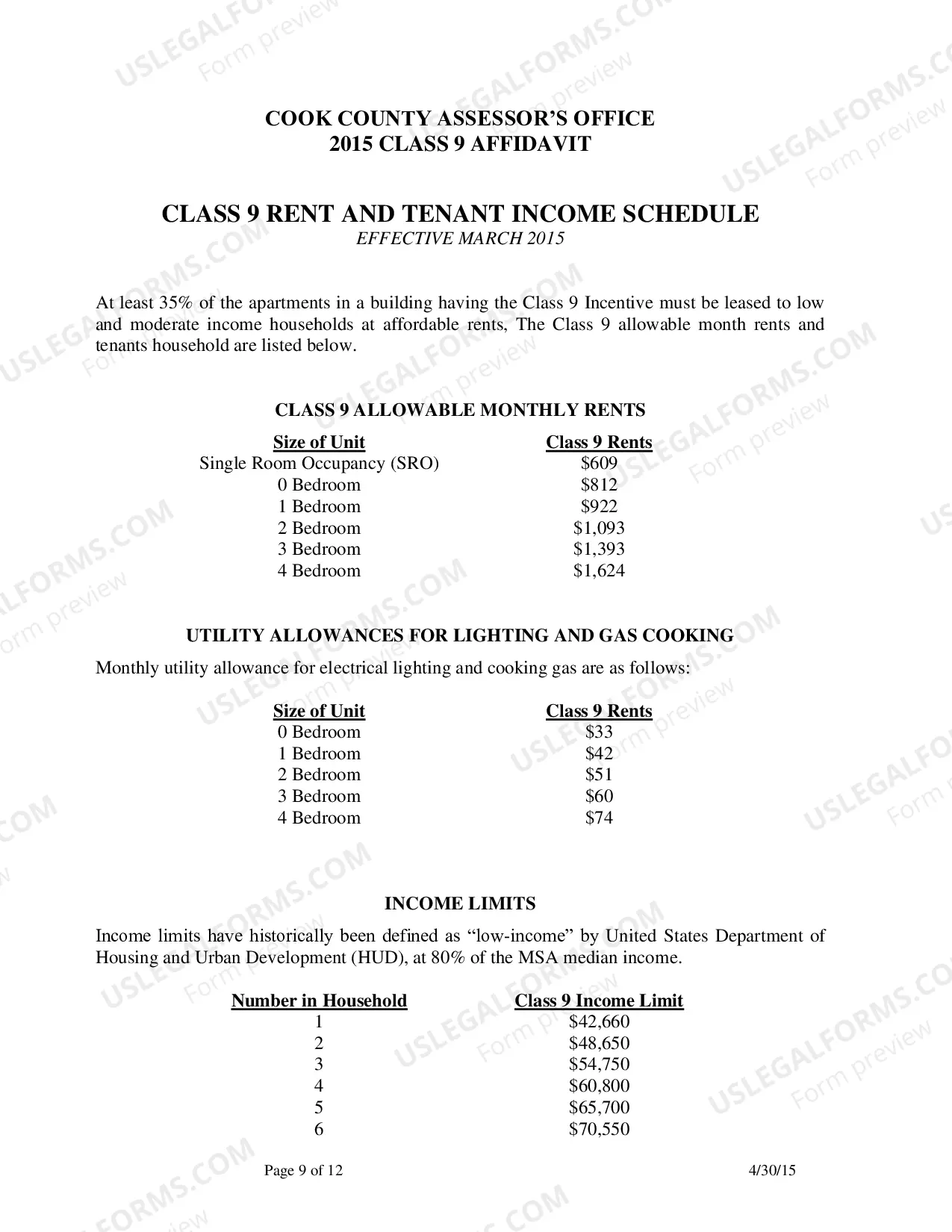 Preview Class 9 affidavit (2015)