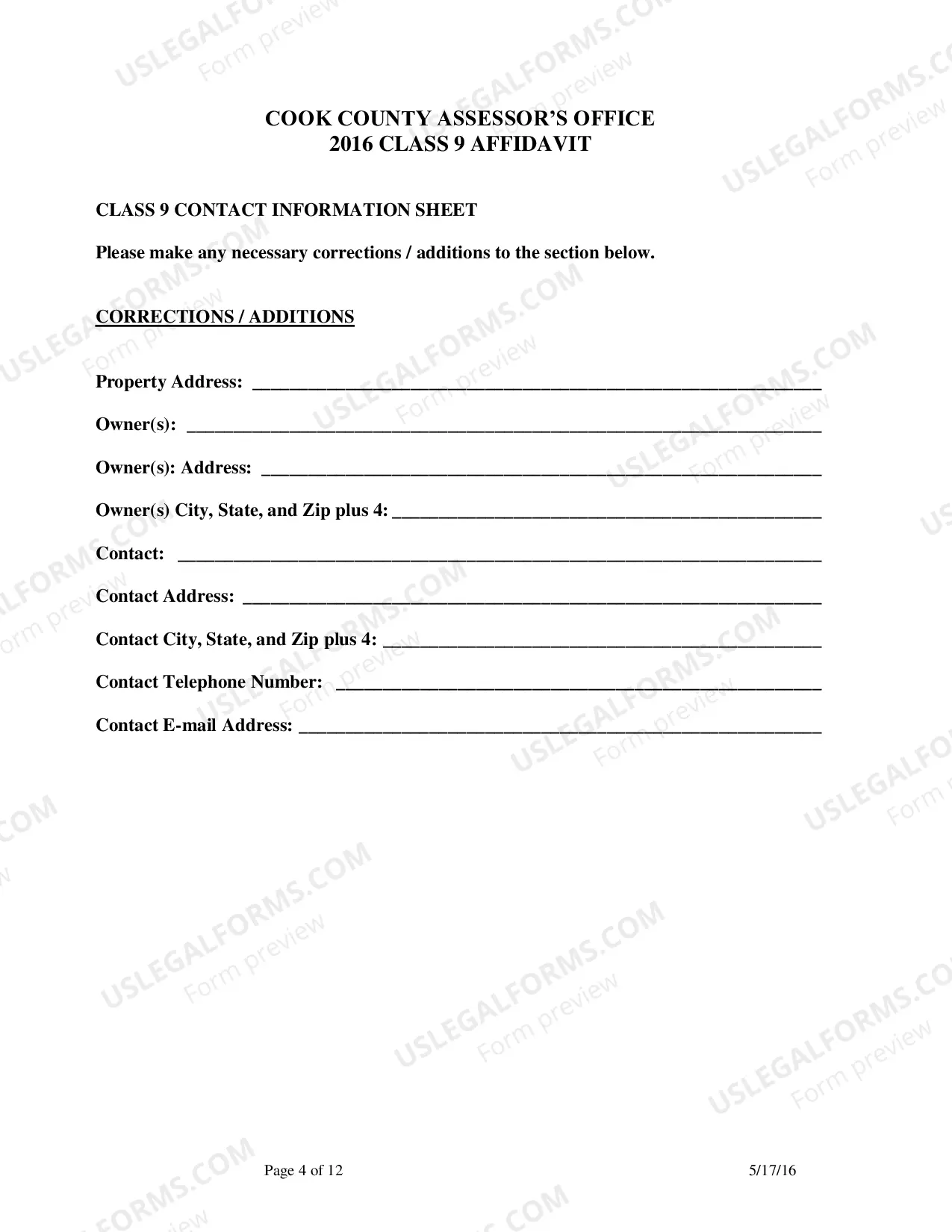 Preview Class 9 affidavit (2016)