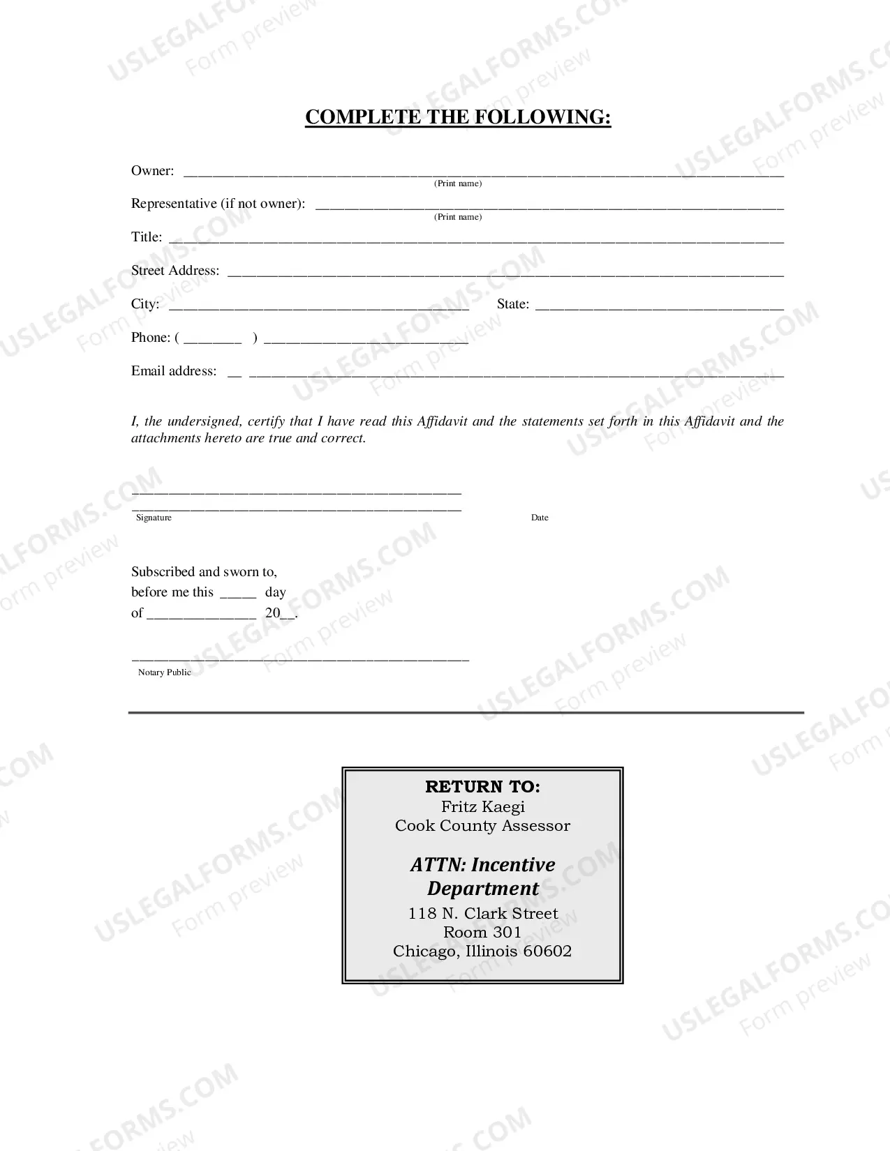 Preview Class S affidavit