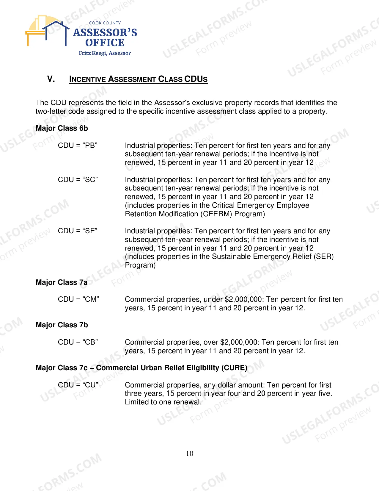 Preview Codes for Classification of Property