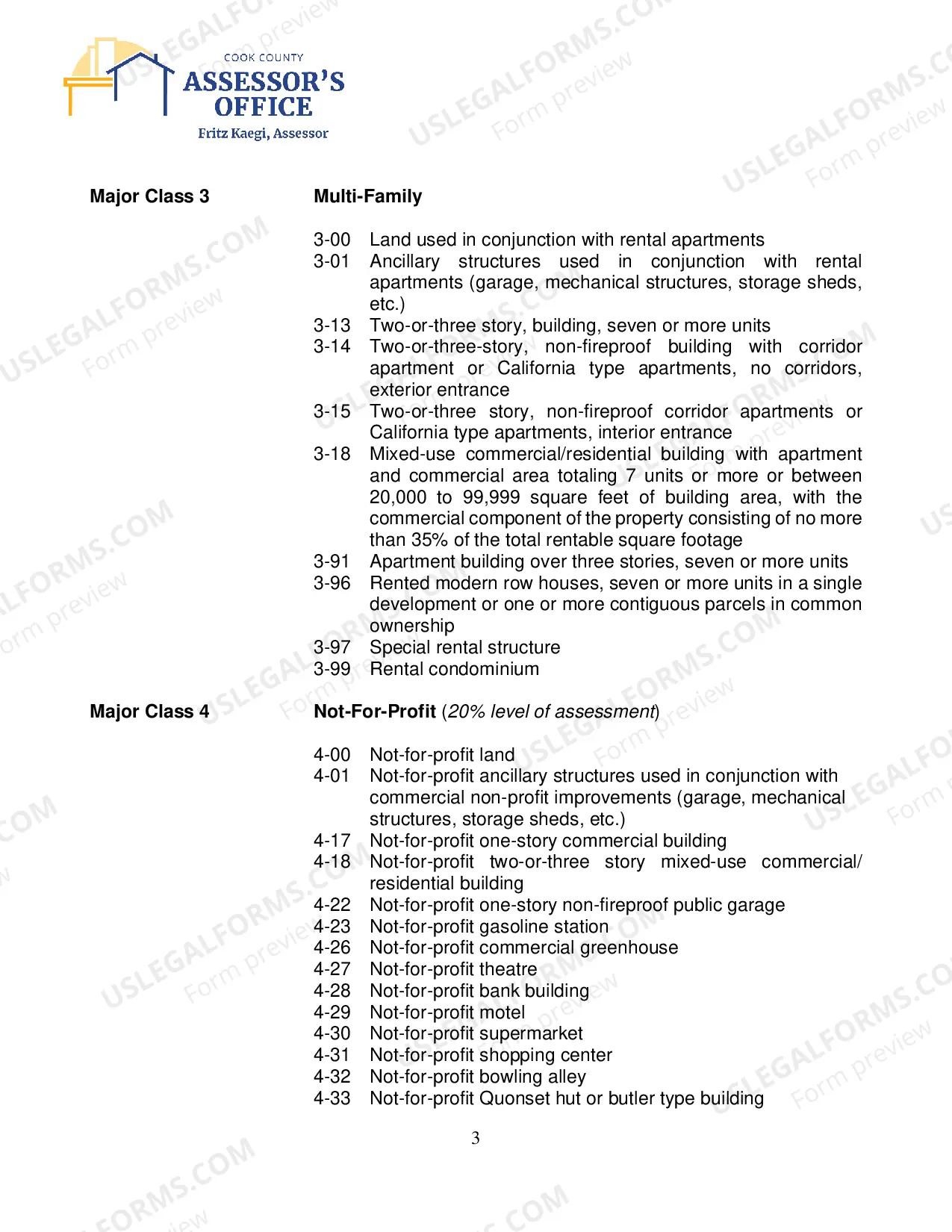 Preview Codes for Classification of Property