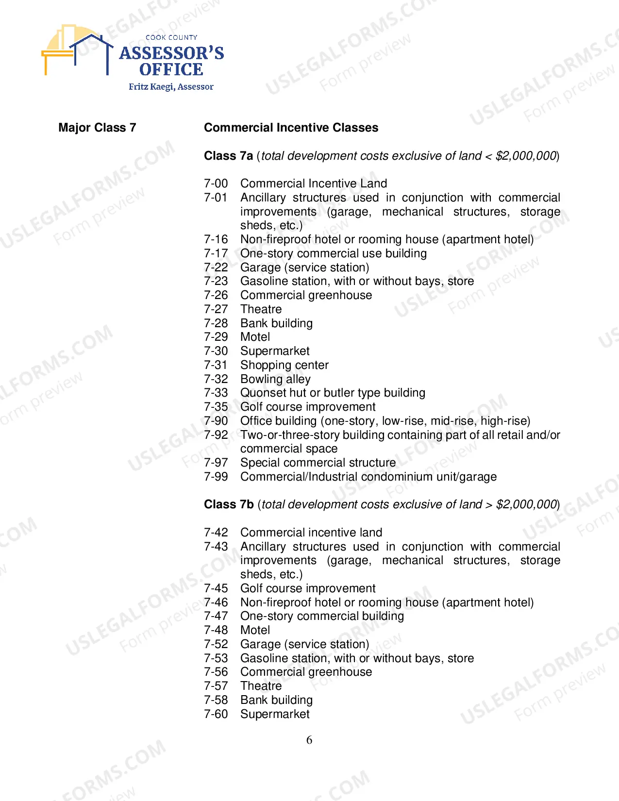 Preview Codes for Classification of Property
