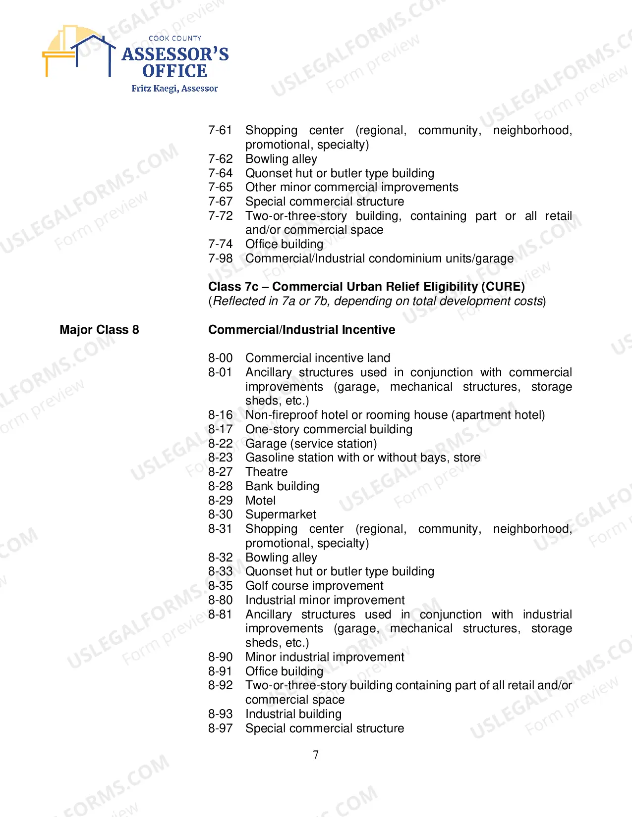 Preview Codes for Classification of Property