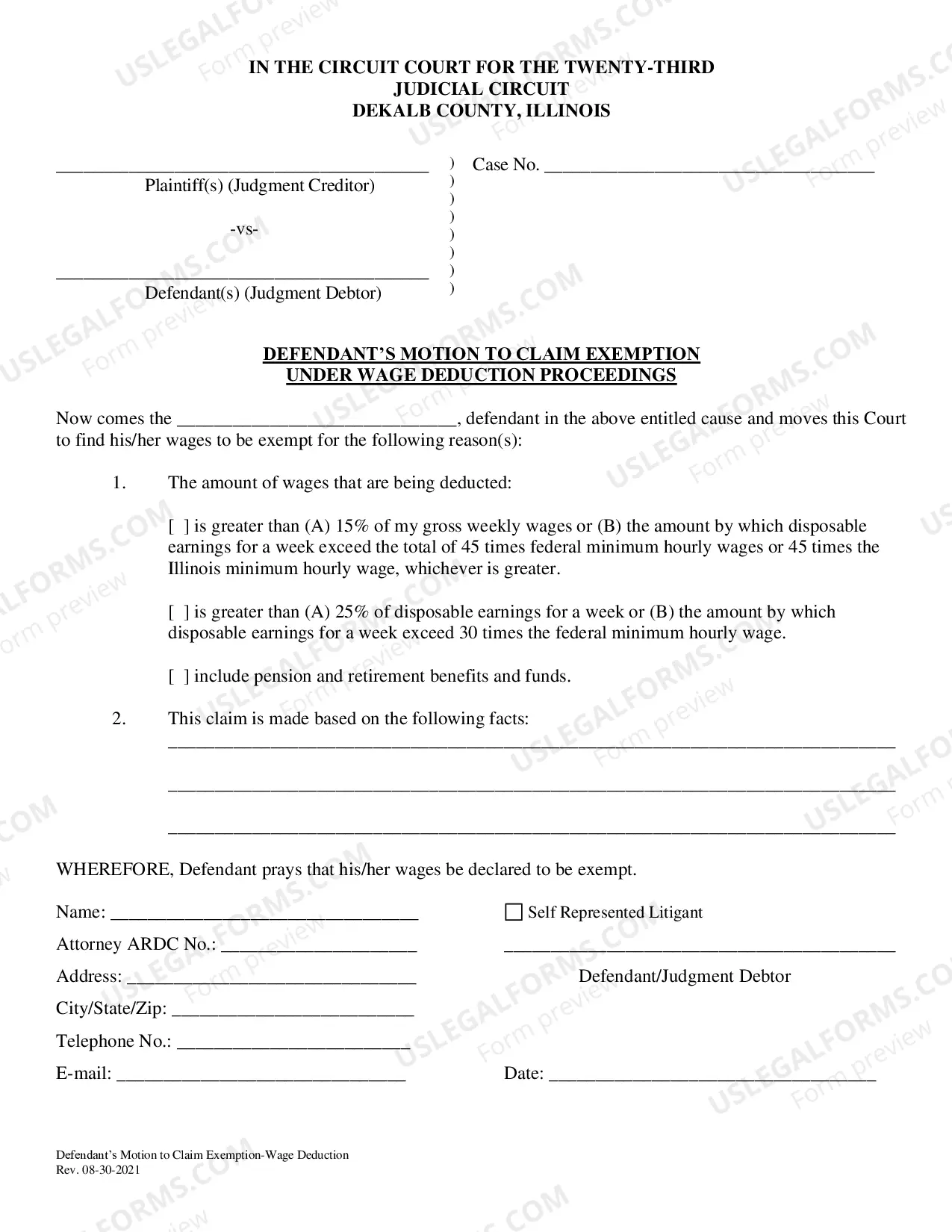 Preview Garnishment Summons-Non-Wage