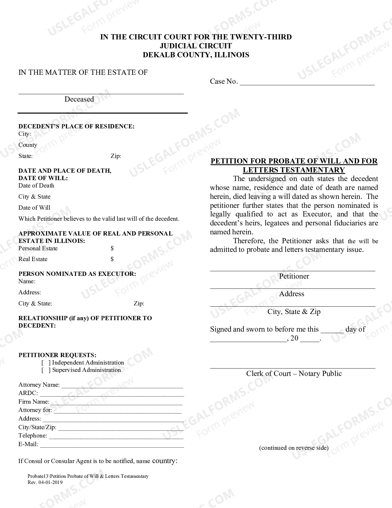Preview Probate-Deceased Packet