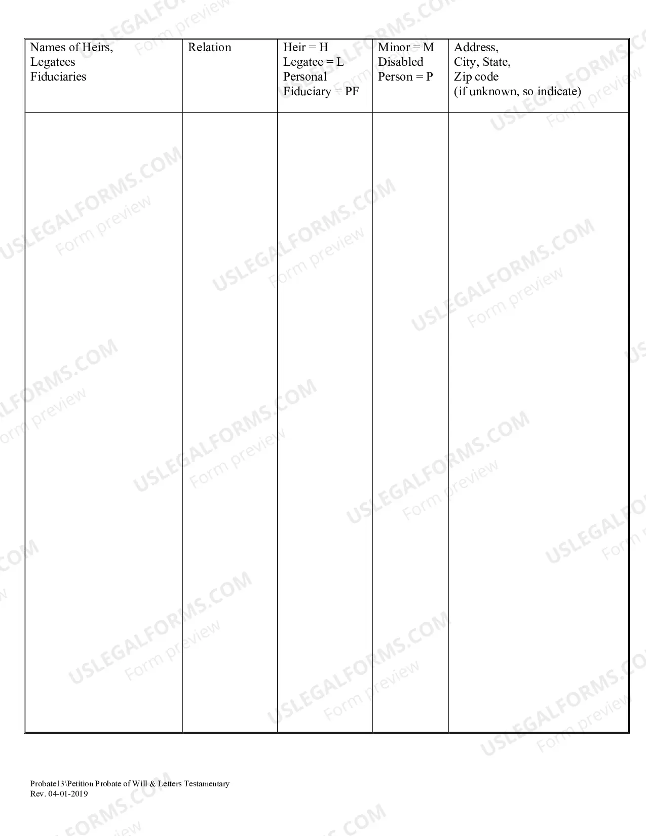 Preview Probate-Deceased Packet