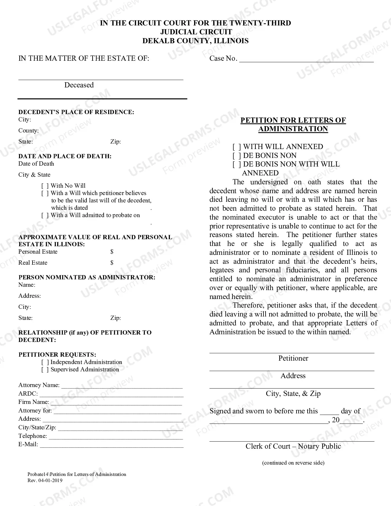 Preview Probate-Deceased Packet