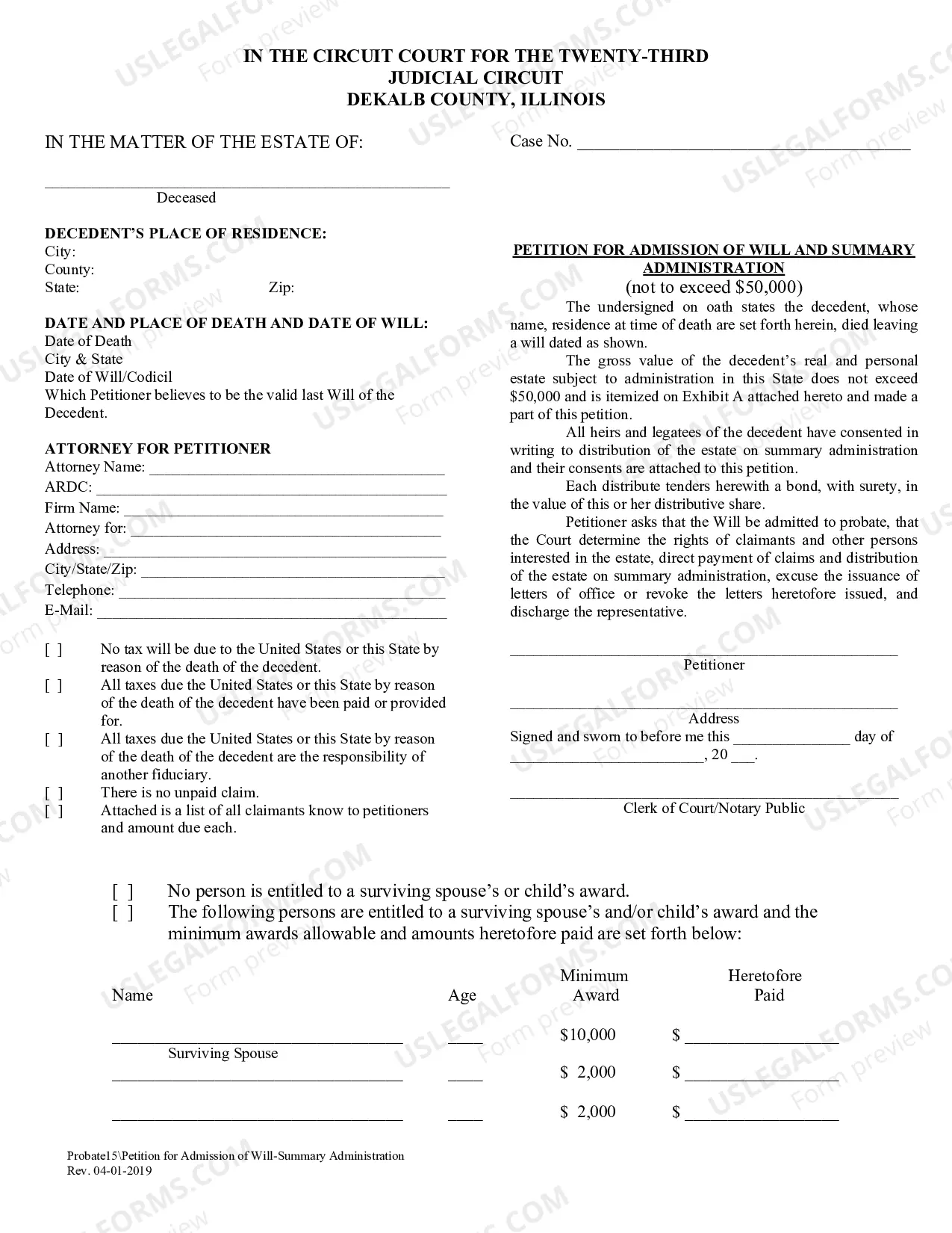 Preview Probate-Deceased Packet