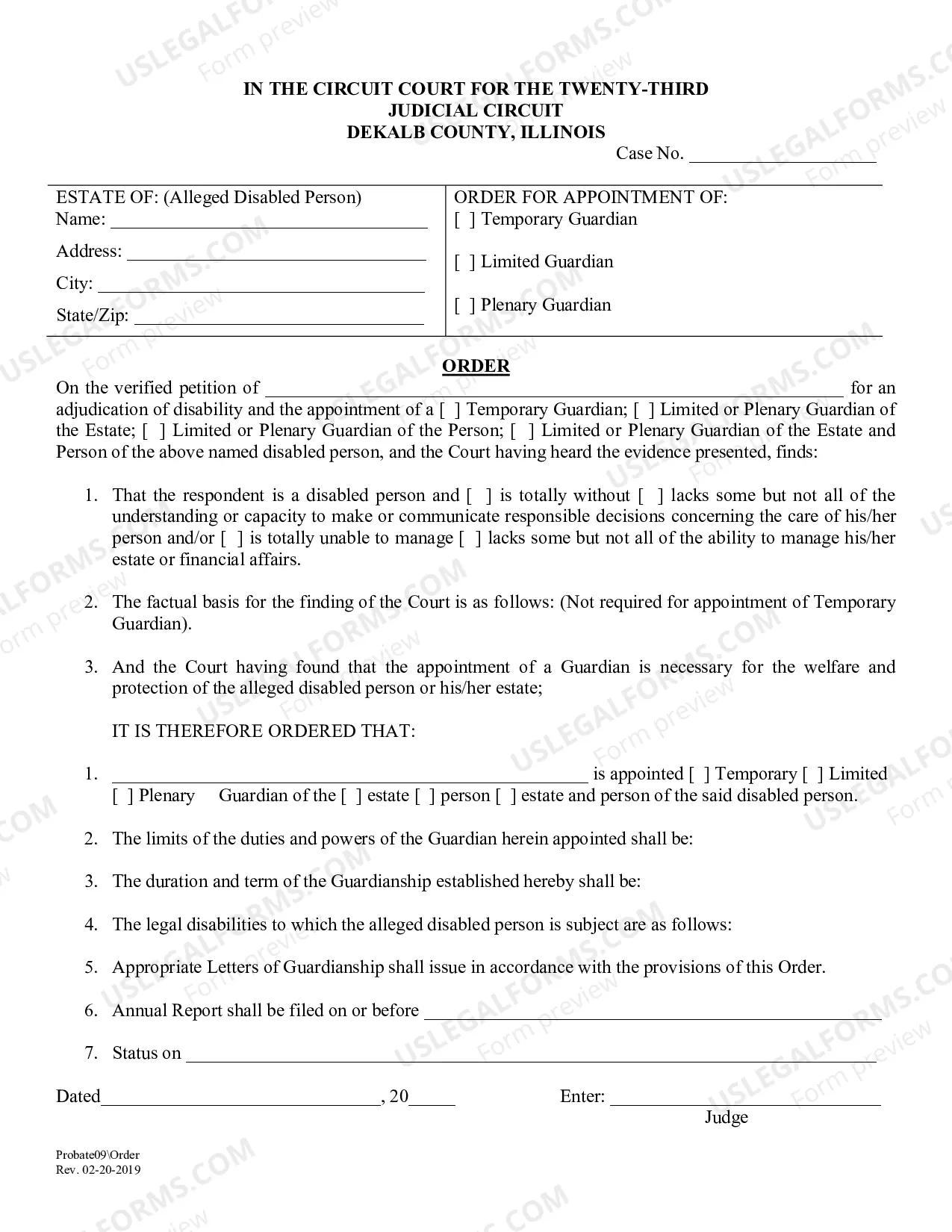 Preview Probate-Disabled adult Packet