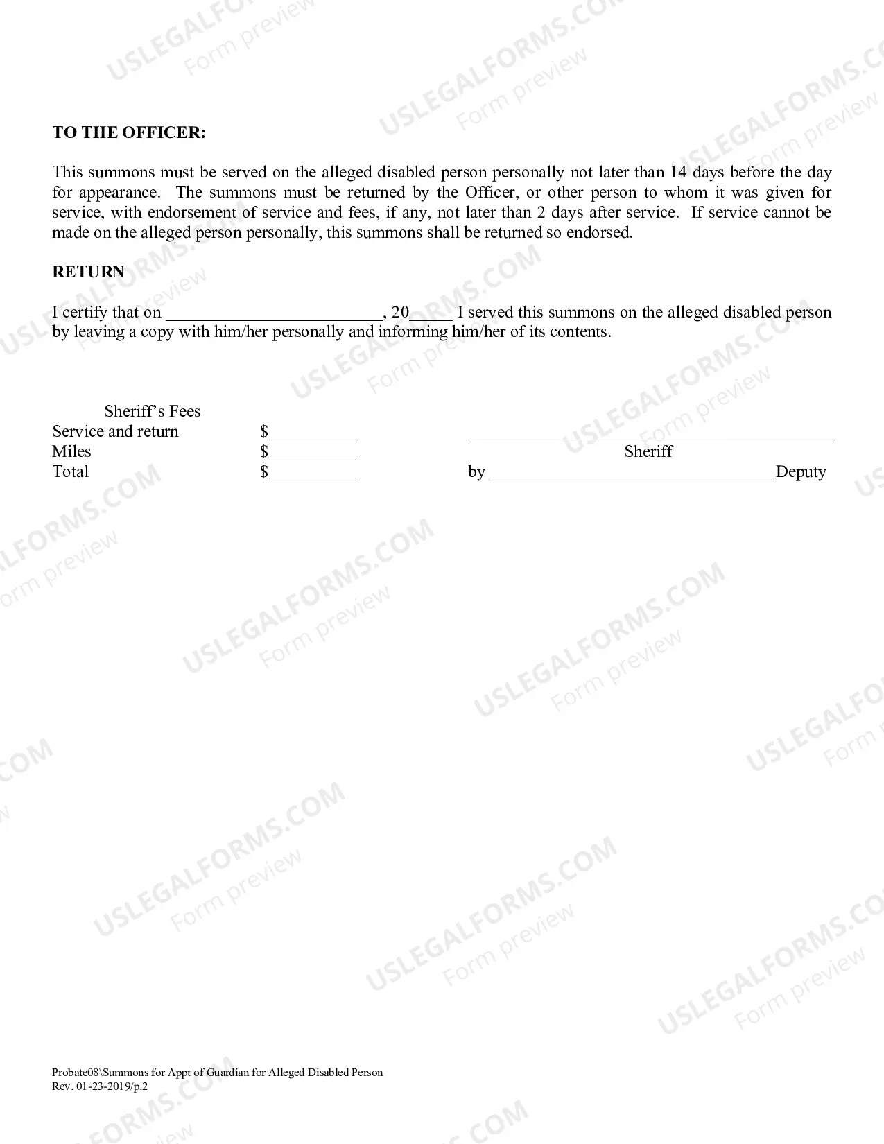 Preview Probate-Disabled adult Packet