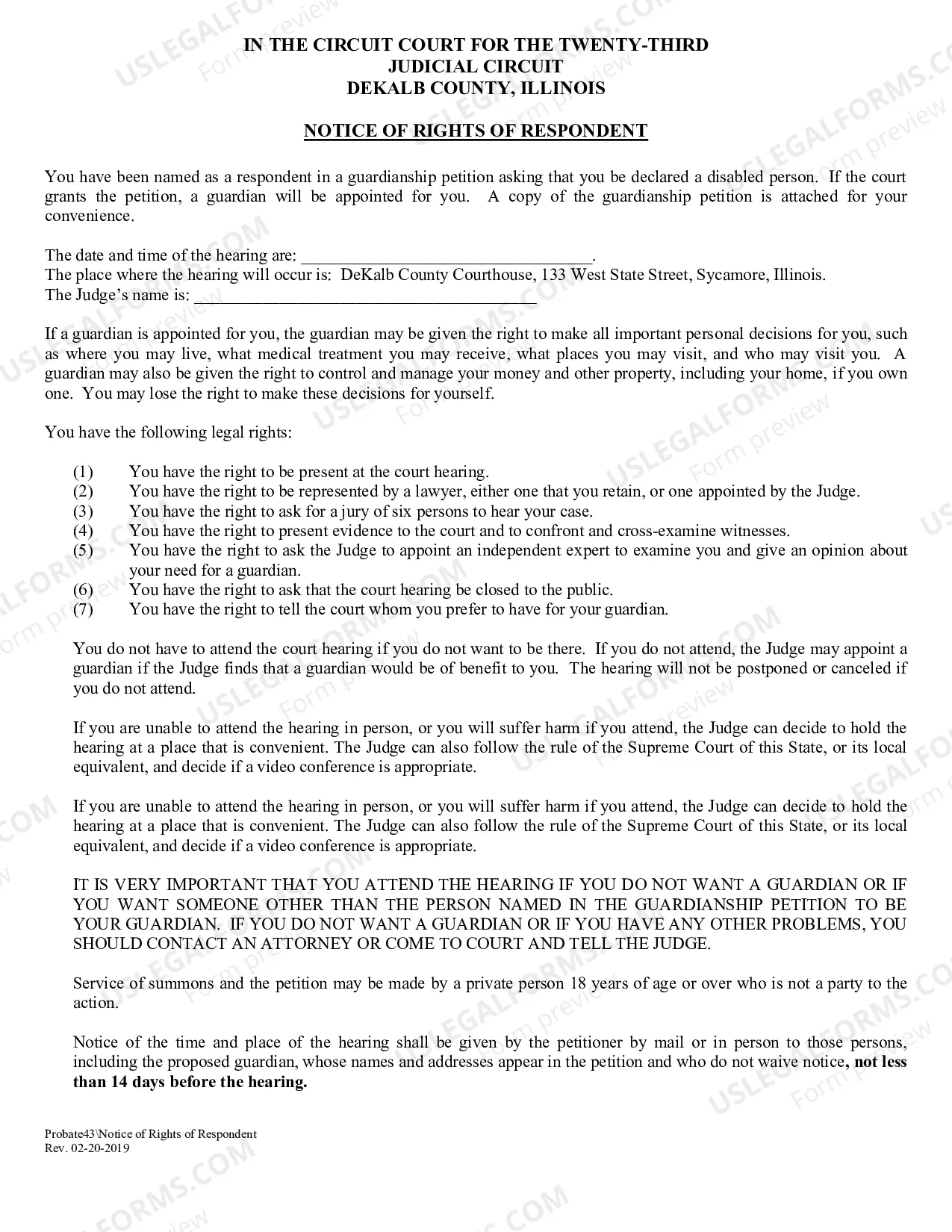 Preview Probate-Disabled adult Packet