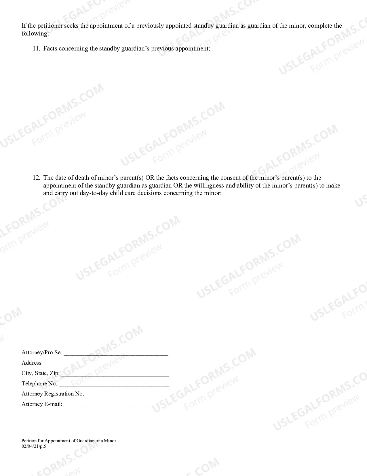 Preview Probate-Minor Packet