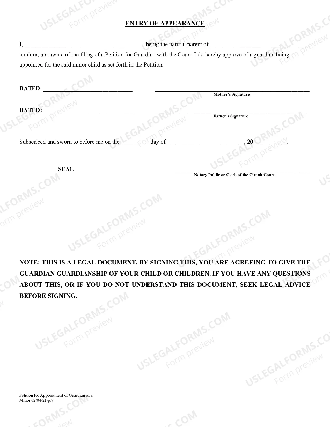 Preview Probate-Minor Packet