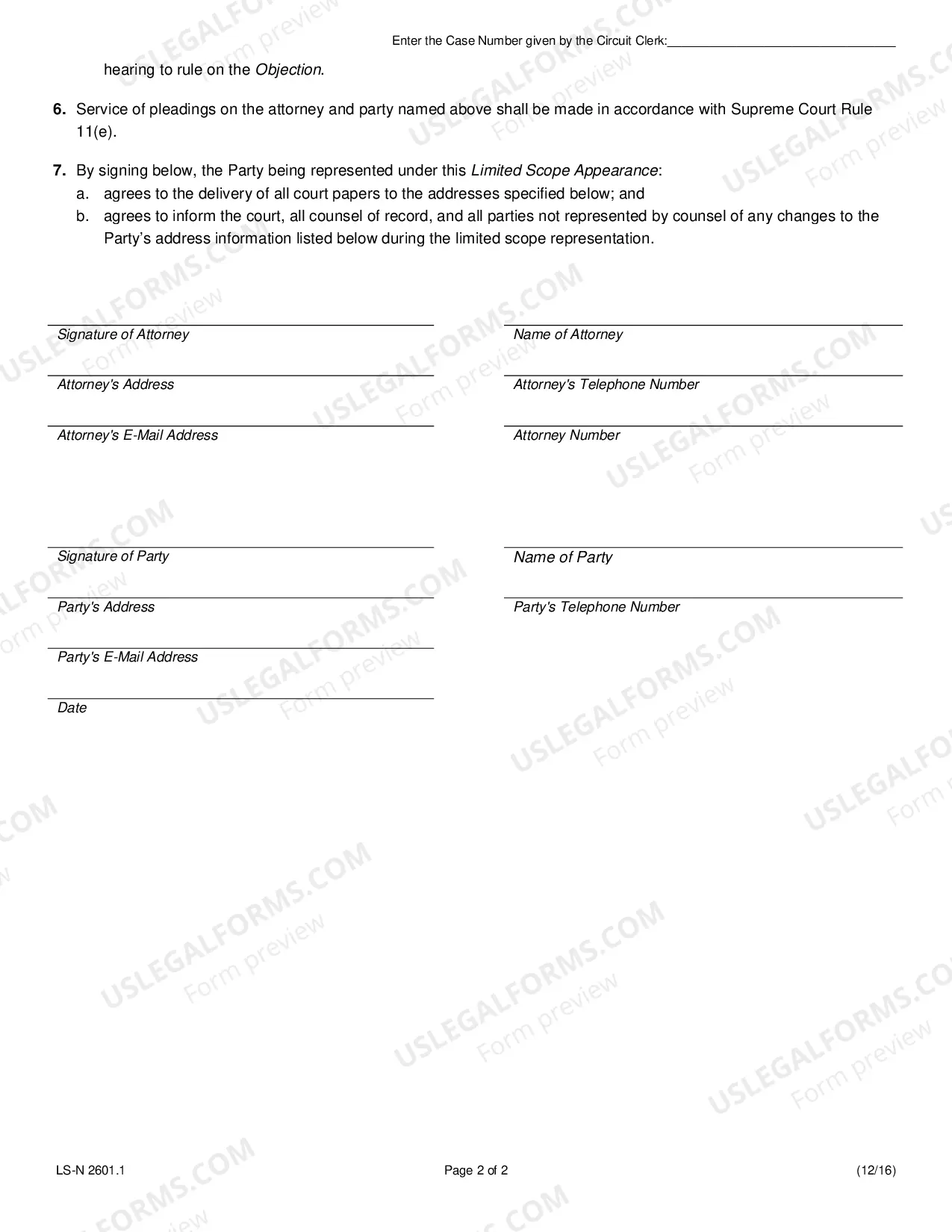 Preview LIMITED SCOPE aPPEaRaNCE FORM (CLICK LINK BELOW)